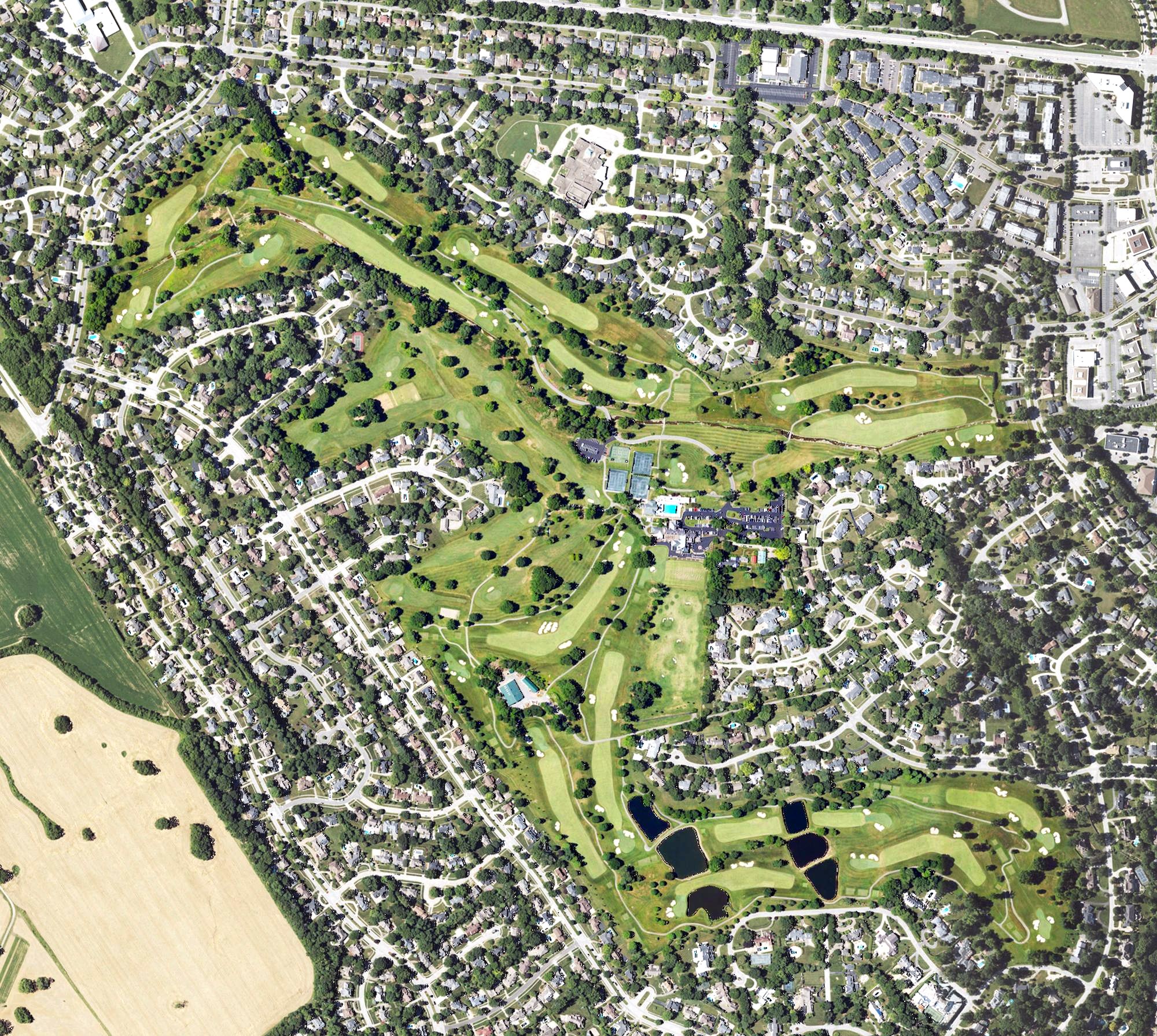 Aerial view of Hurstbourne Country Club, KY