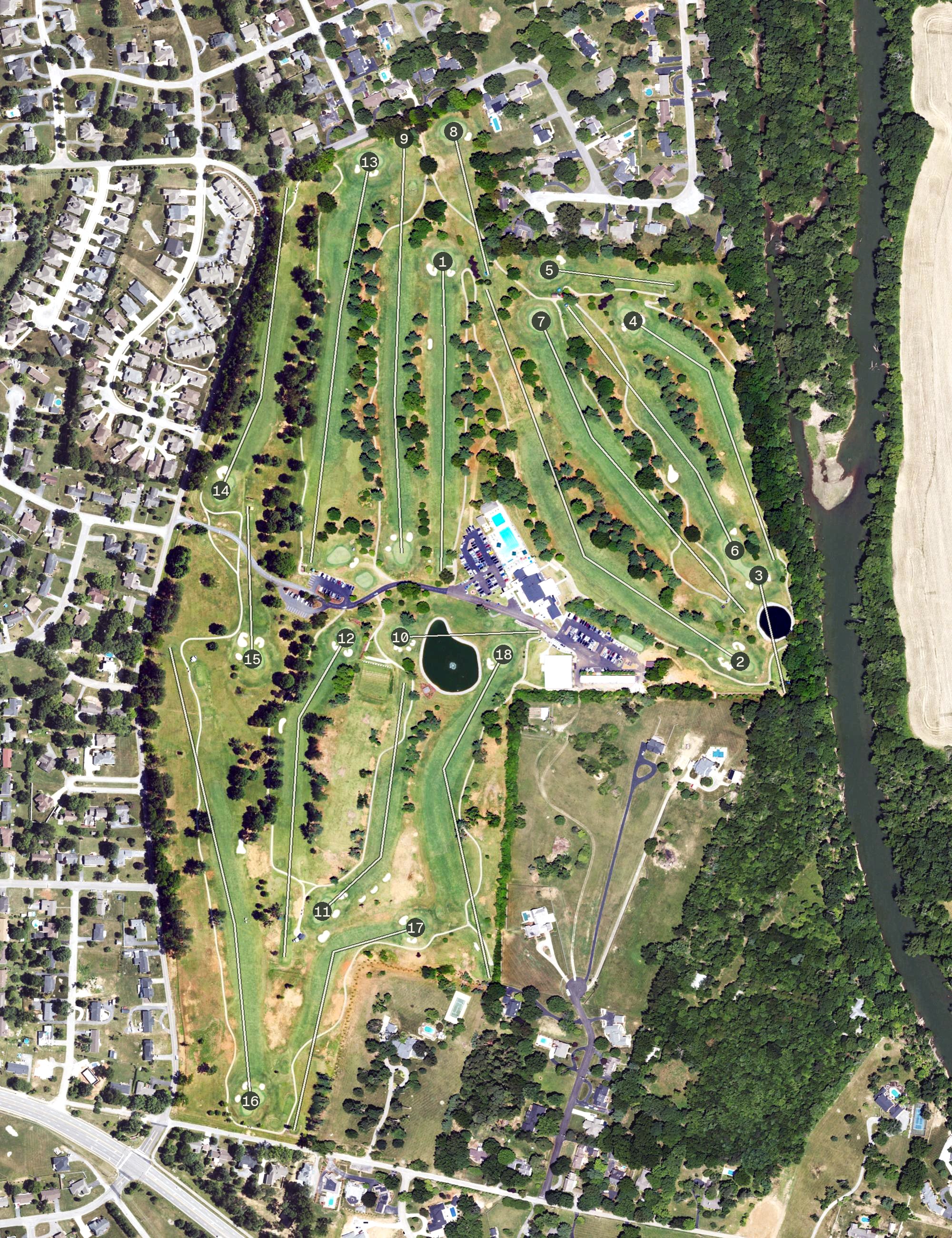 Aerial view of Indian Hills Country Club, KY