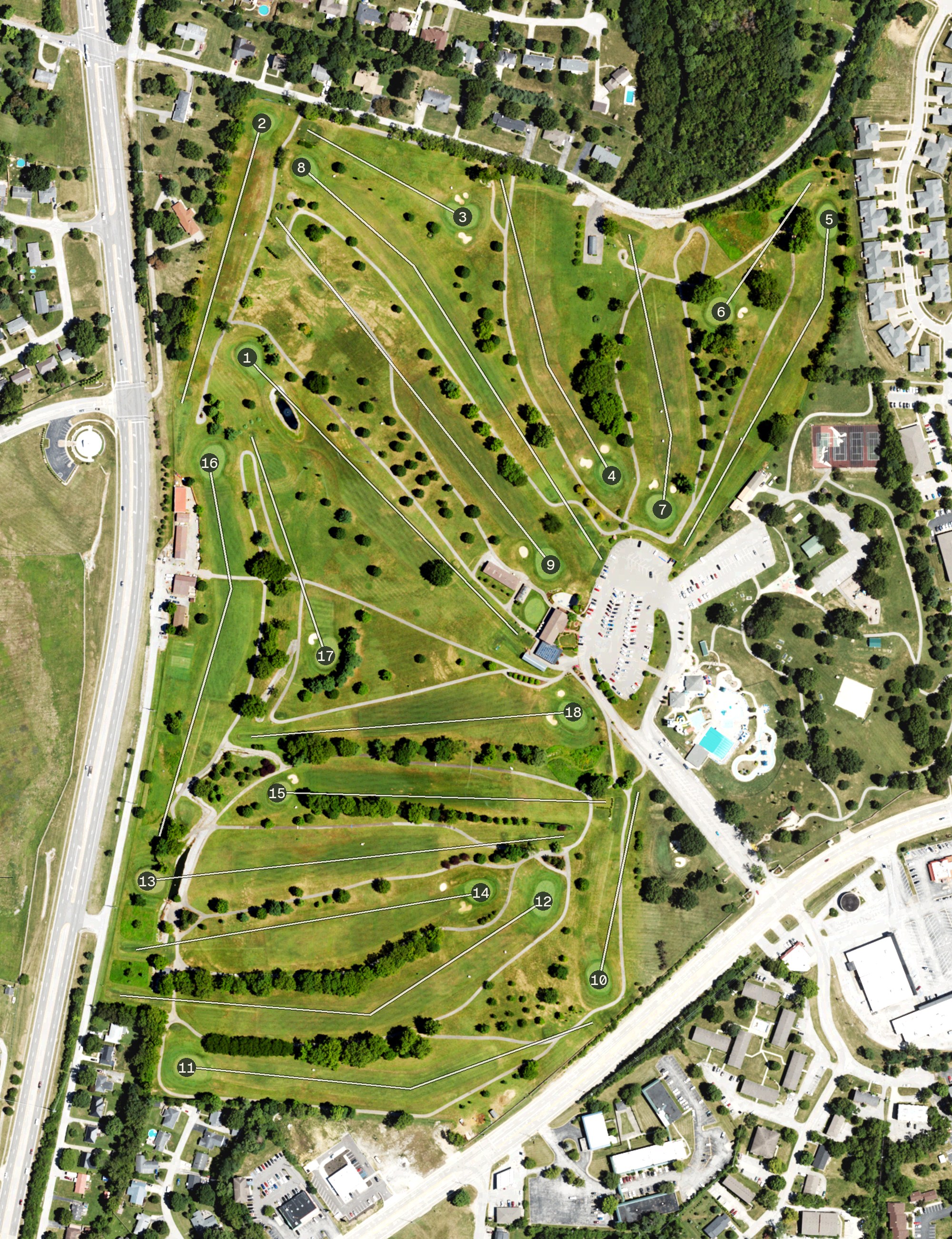 Aerial view of Juniper Hill Golf Course, KY