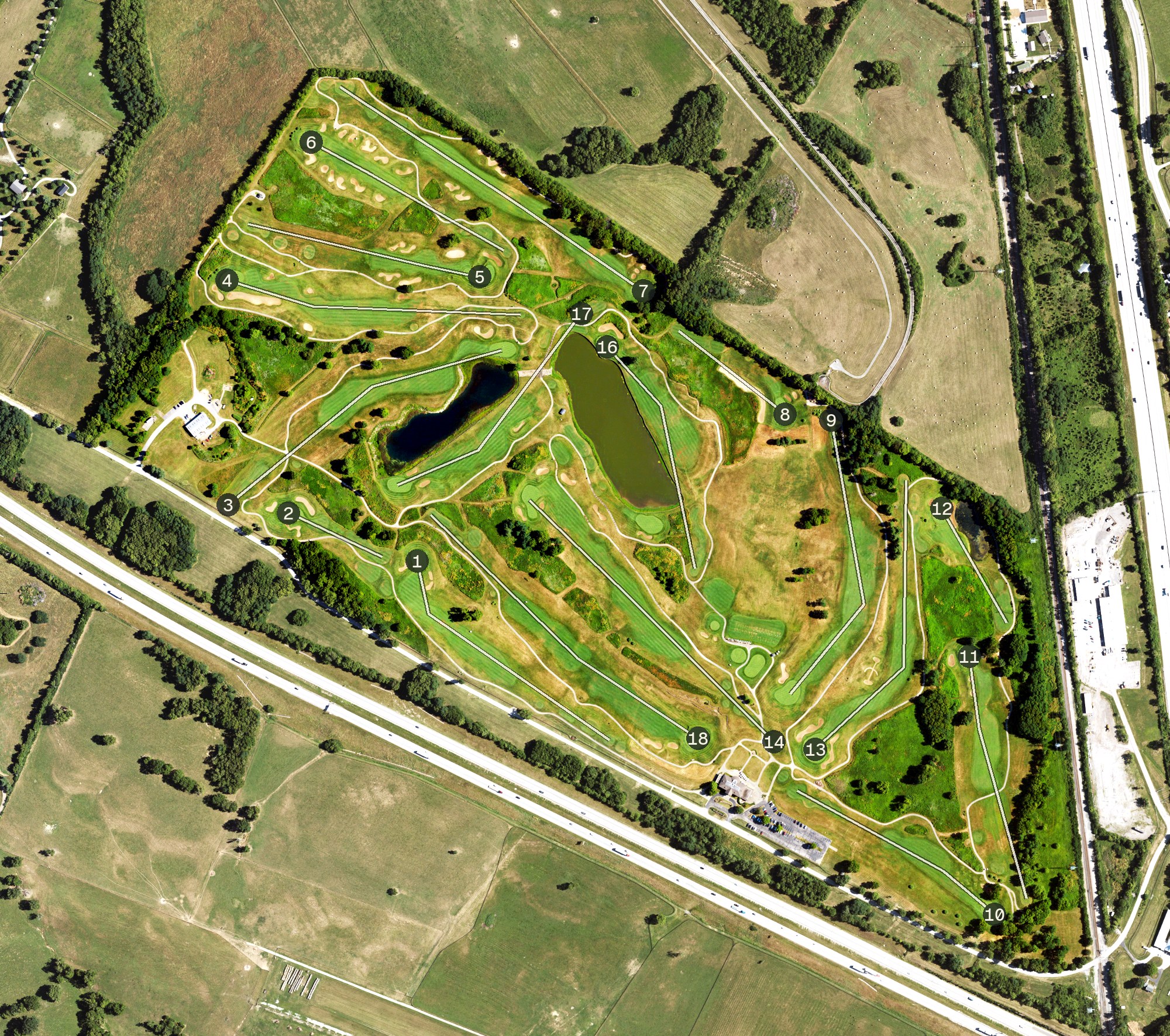 Aerial view of Kearney Hill Golf Links, KY