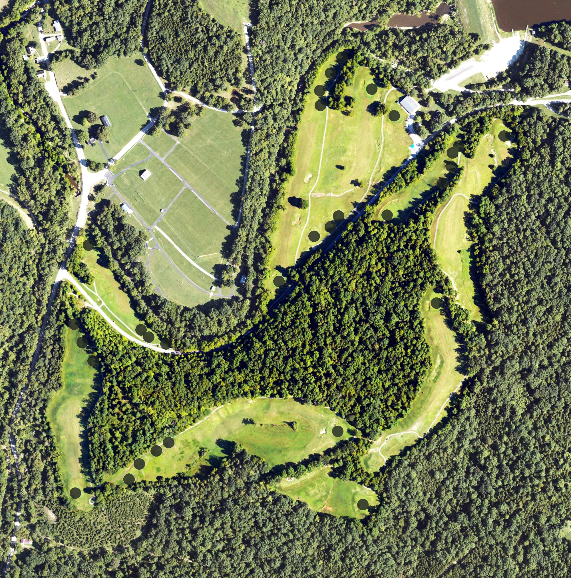 Aerial view of Kincaid Lake Golf Course, KY