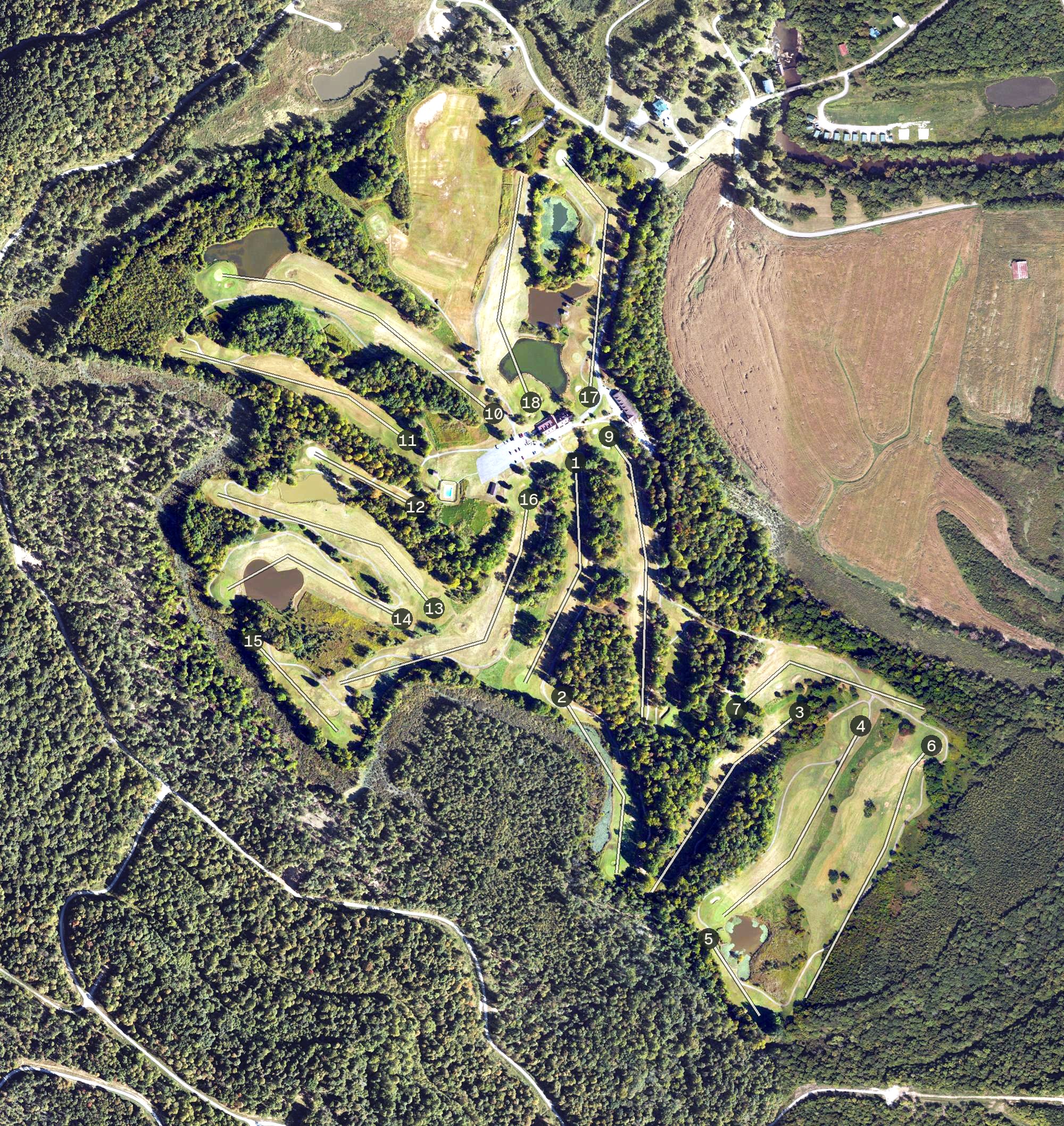 Aerial view of Lafayette Golf Course, KY