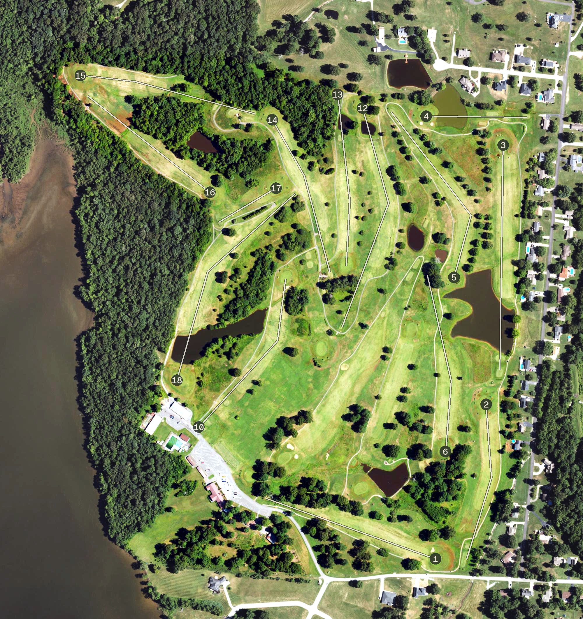Aerial view of Lakeshore Country Club, KY