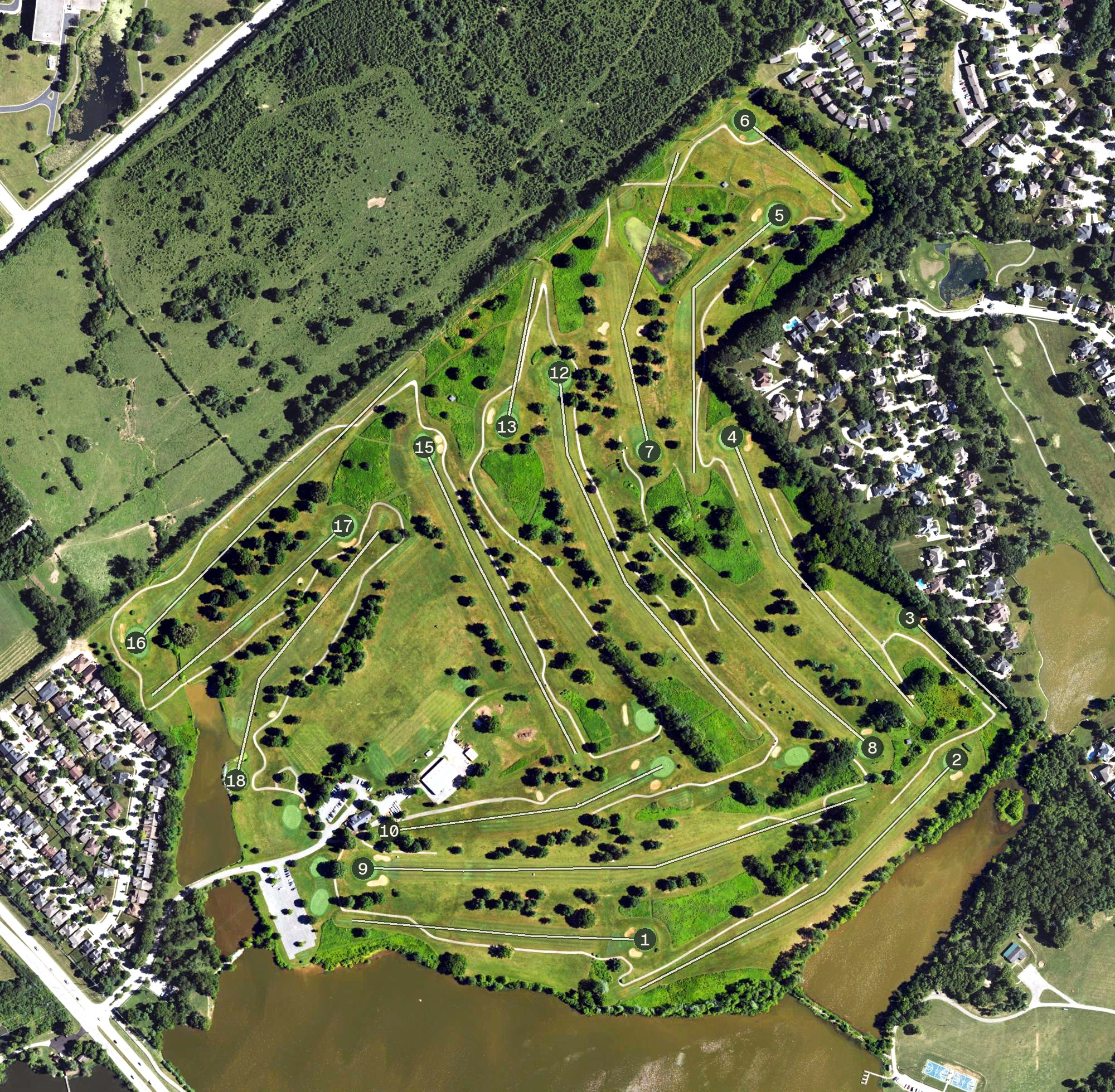 Aerial view of Lakeside Golf Course, KY
