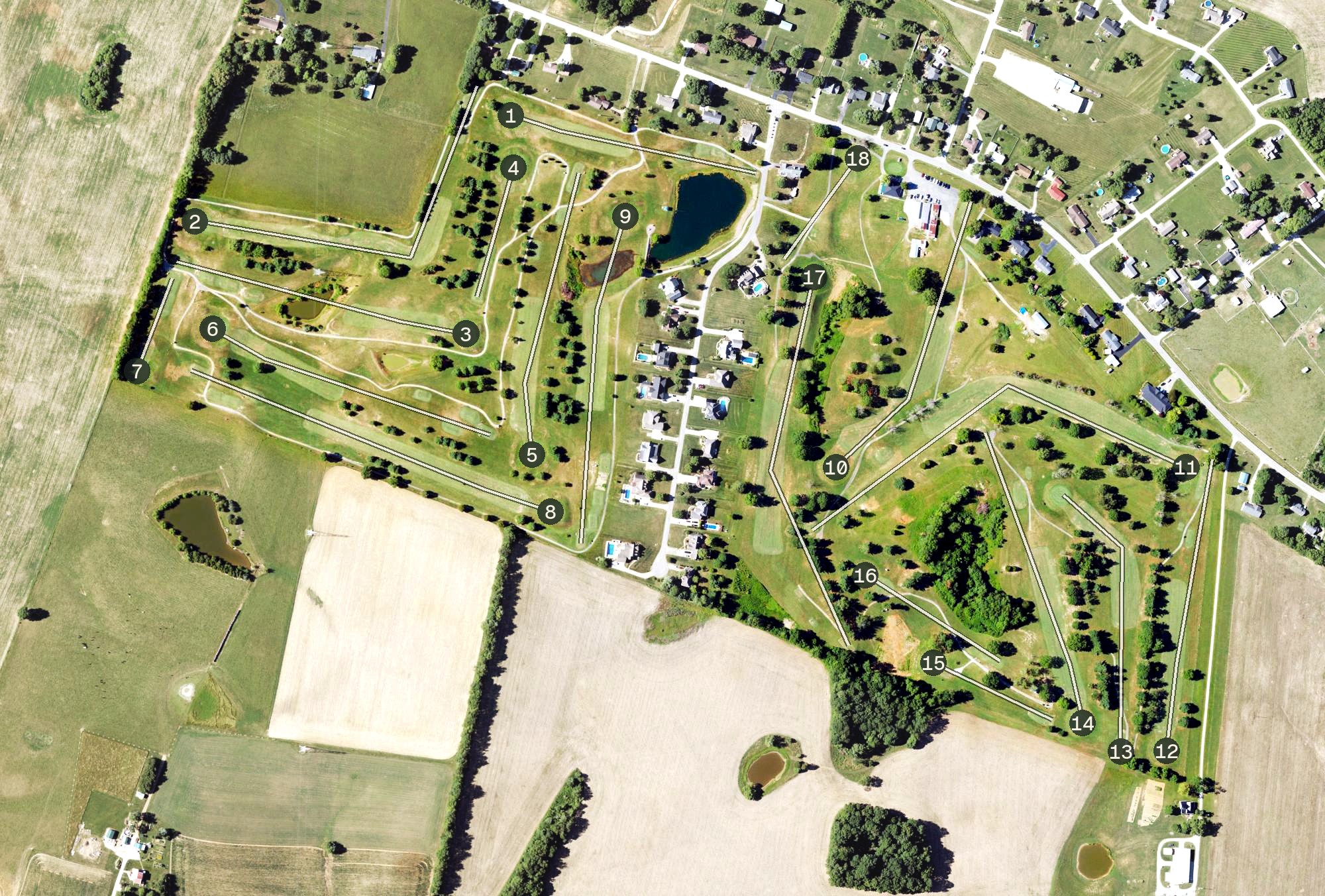 Aerial view of LaRue County Golf Course, KY