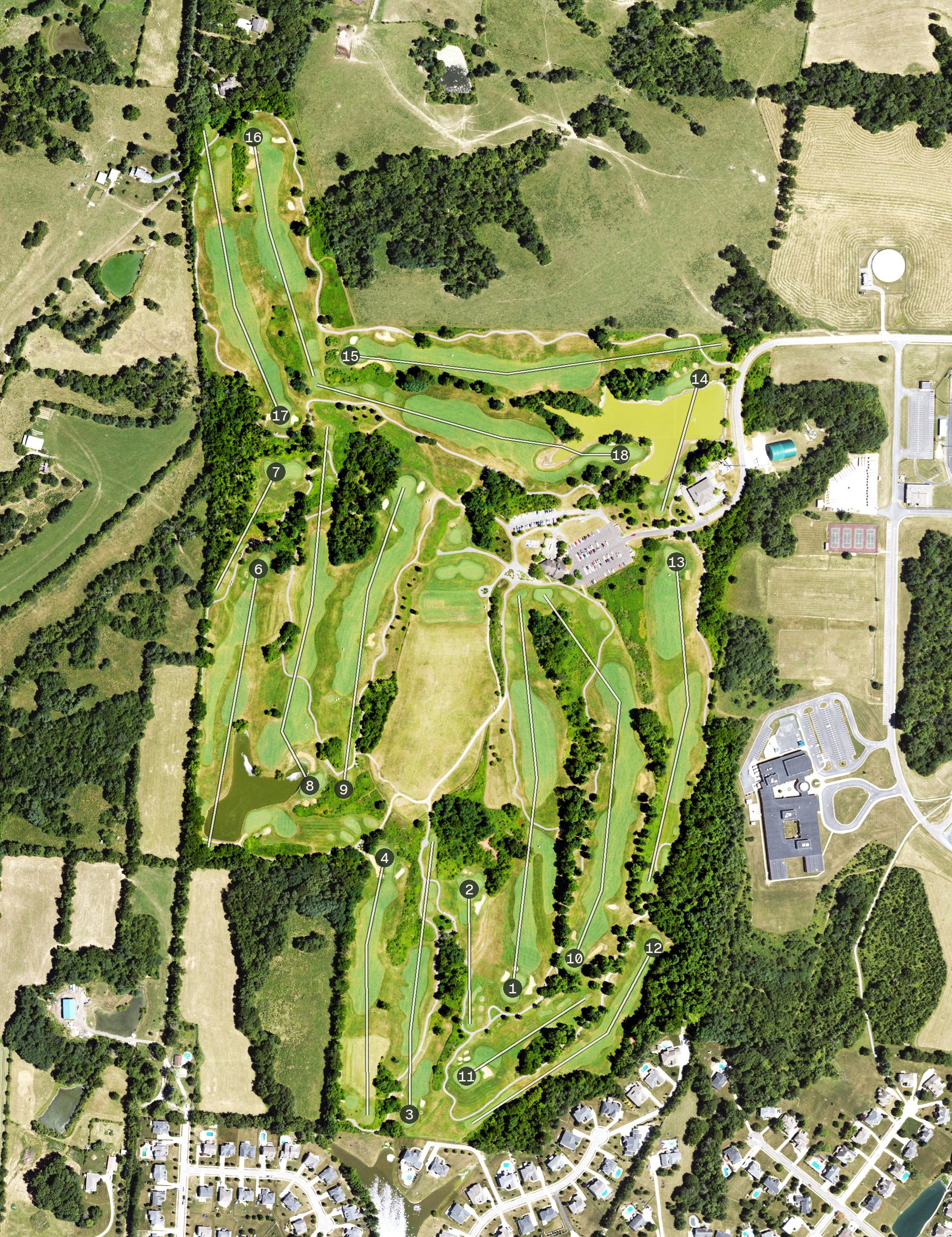 Aerial view of Lassing Pointe Golf Course, KY