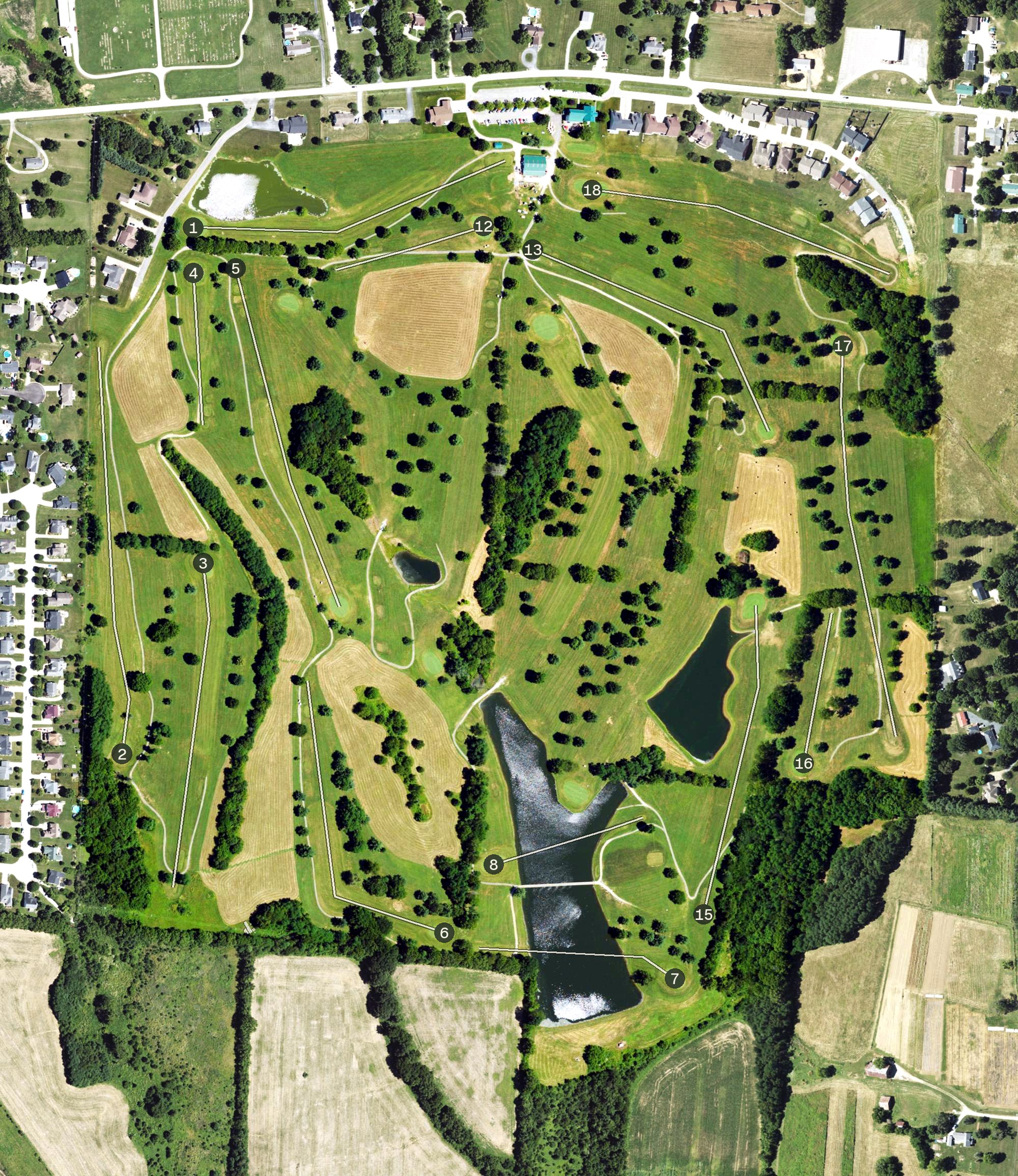 Aerial view of Laurel Oaks Golf Course, KY