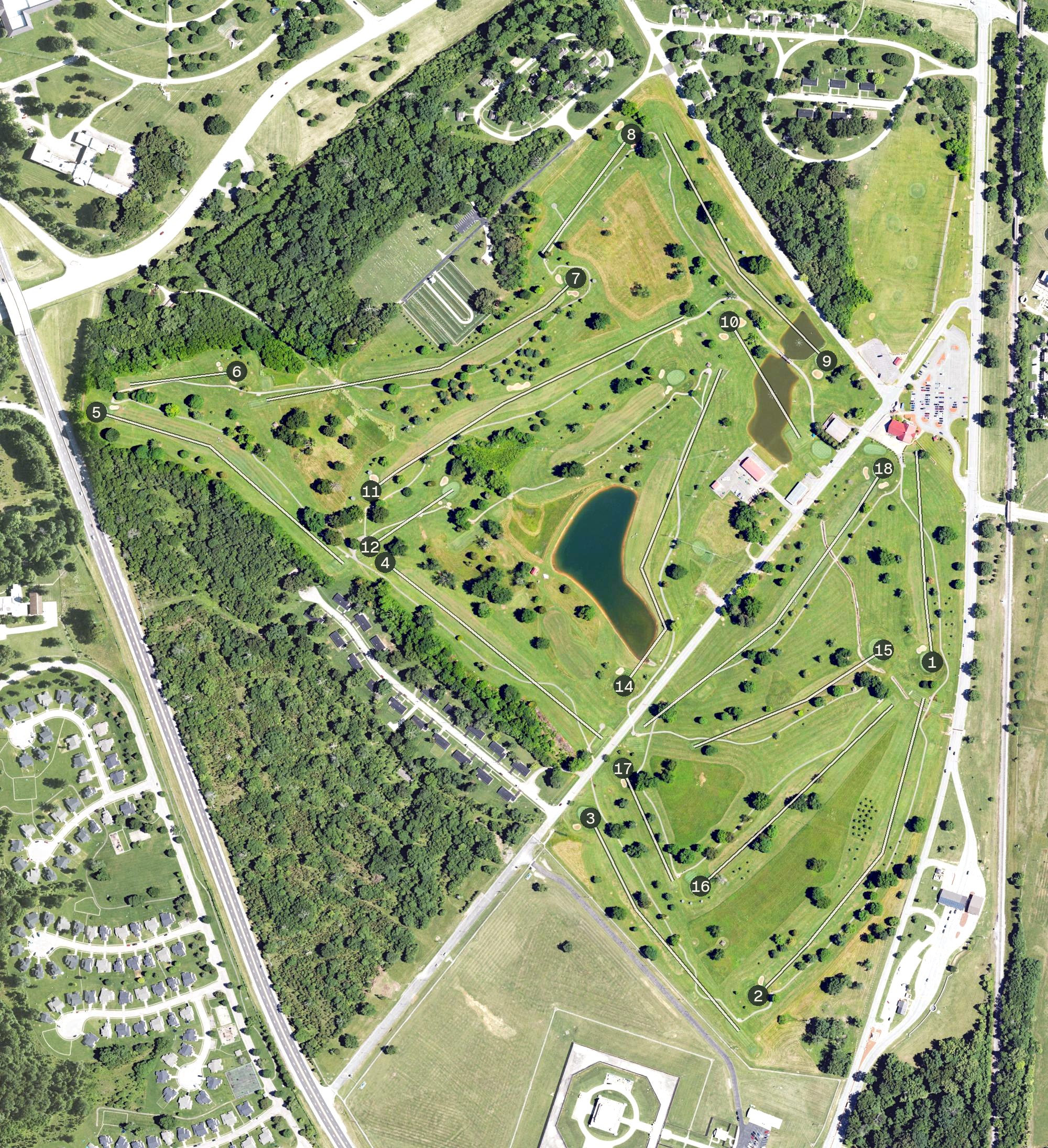 Aerial view of Lindsey Golf Course, KY