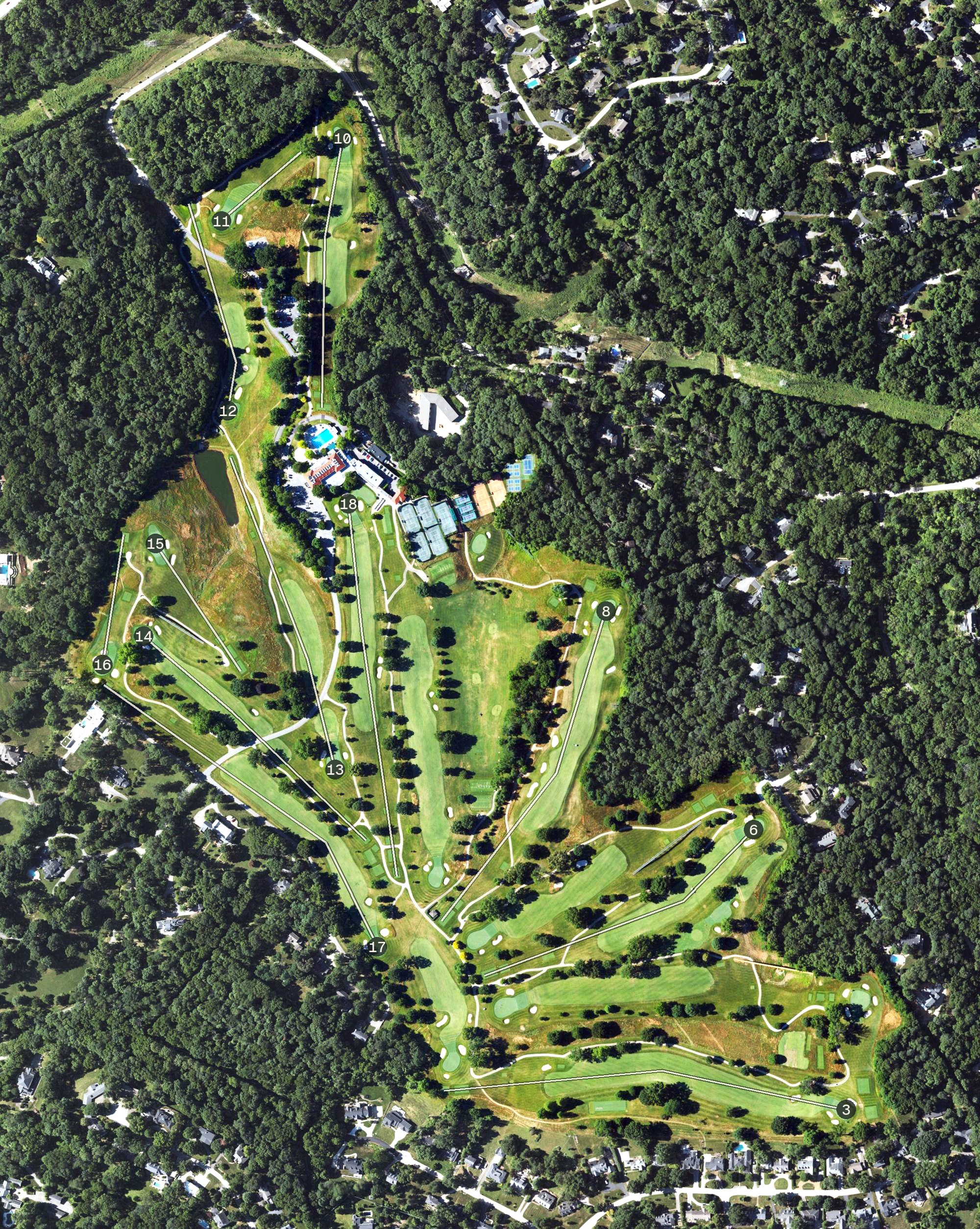 Aerial view of Louisville Country Club, KY