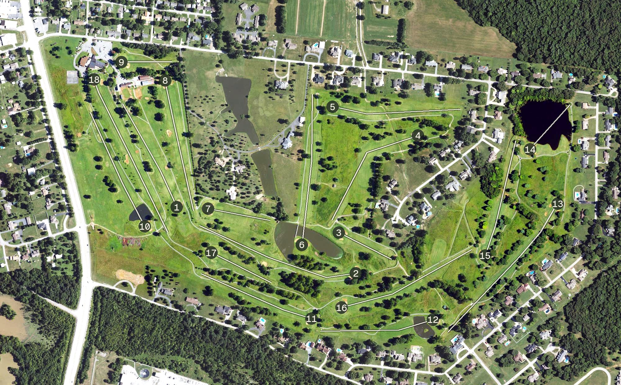 Aerial view of Madisonville Country Club, KY