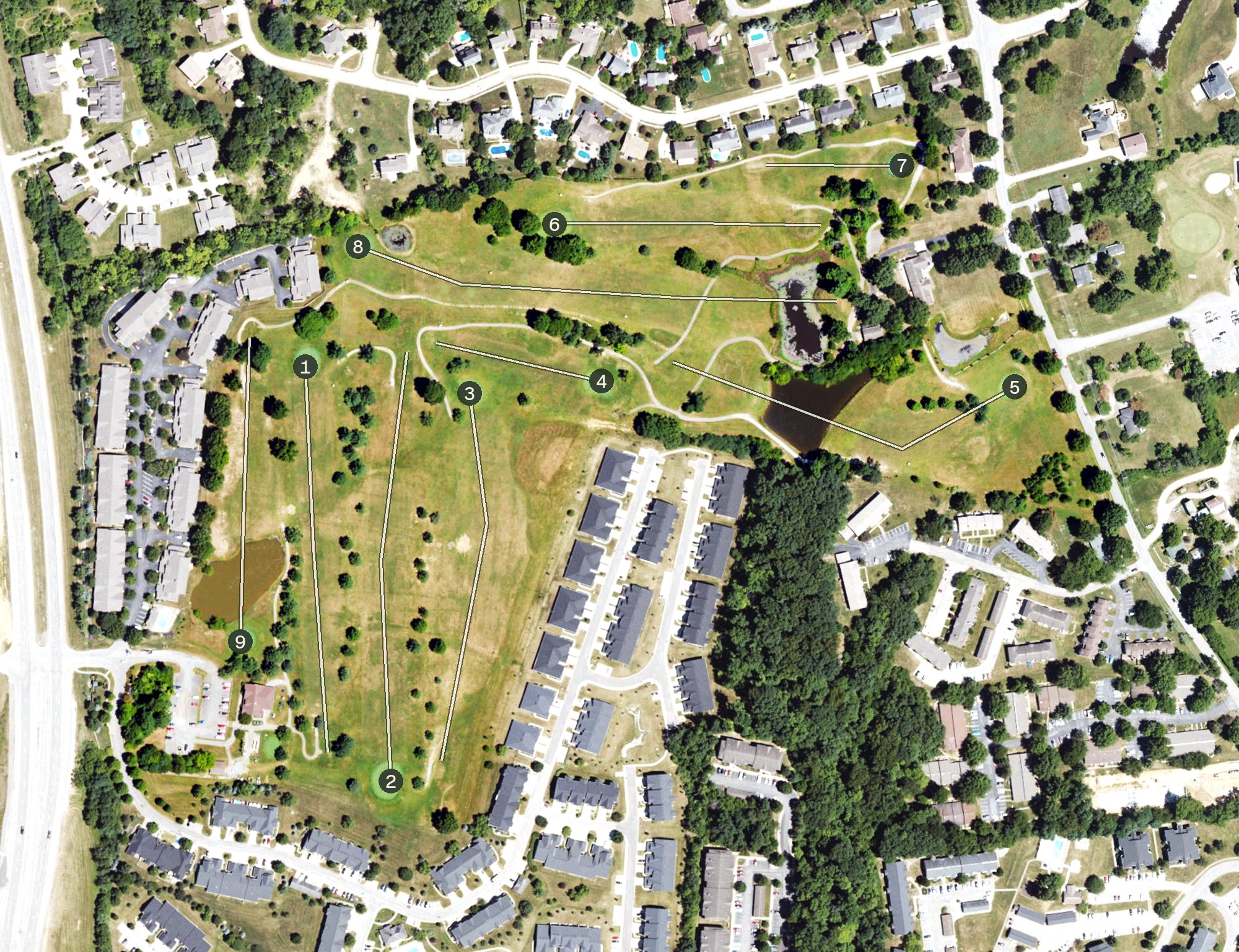 Aerial view of Meadowood Golf Course, KY