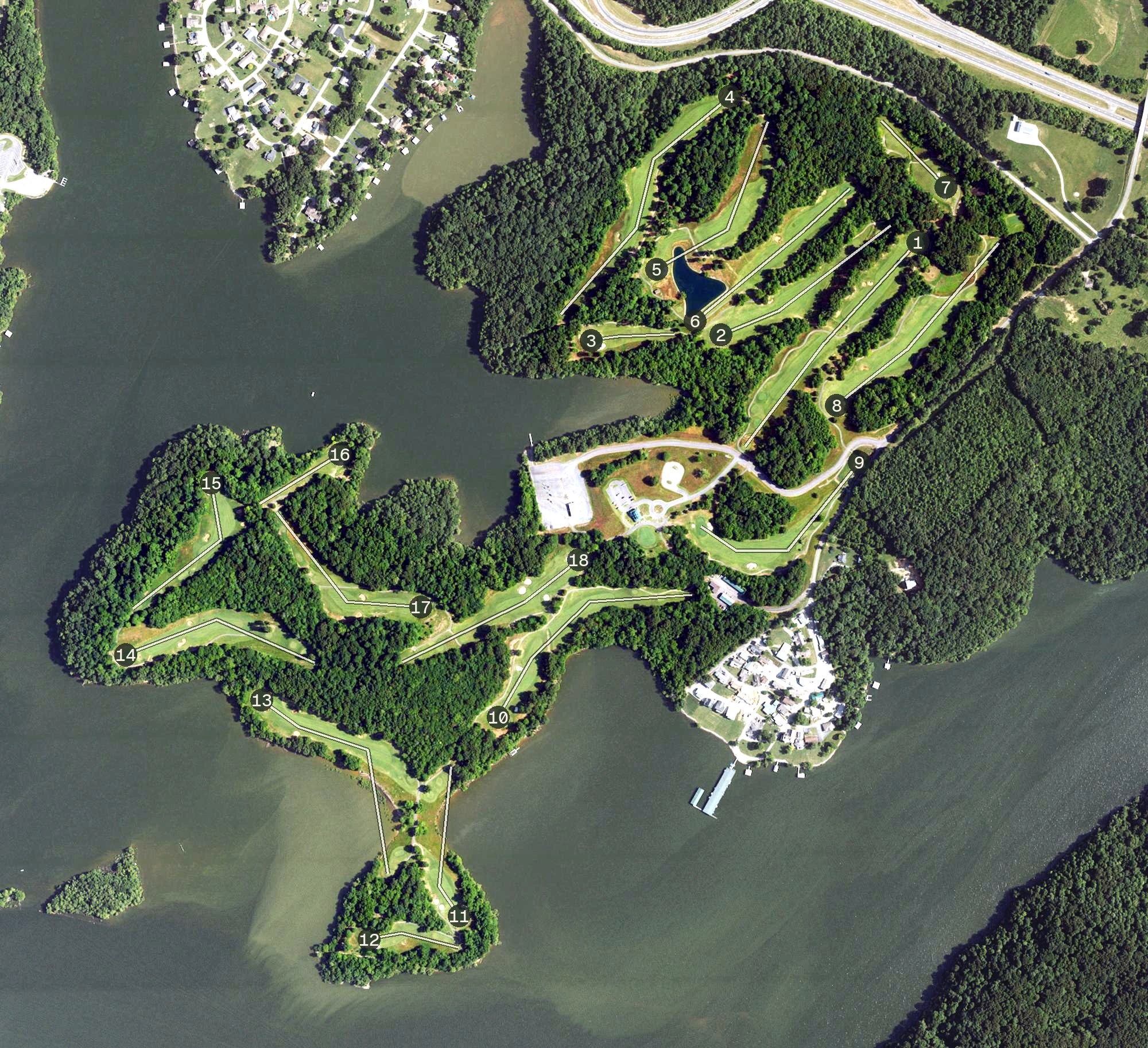 Aerial view of Mineral Mound State Park Golf Course, KY