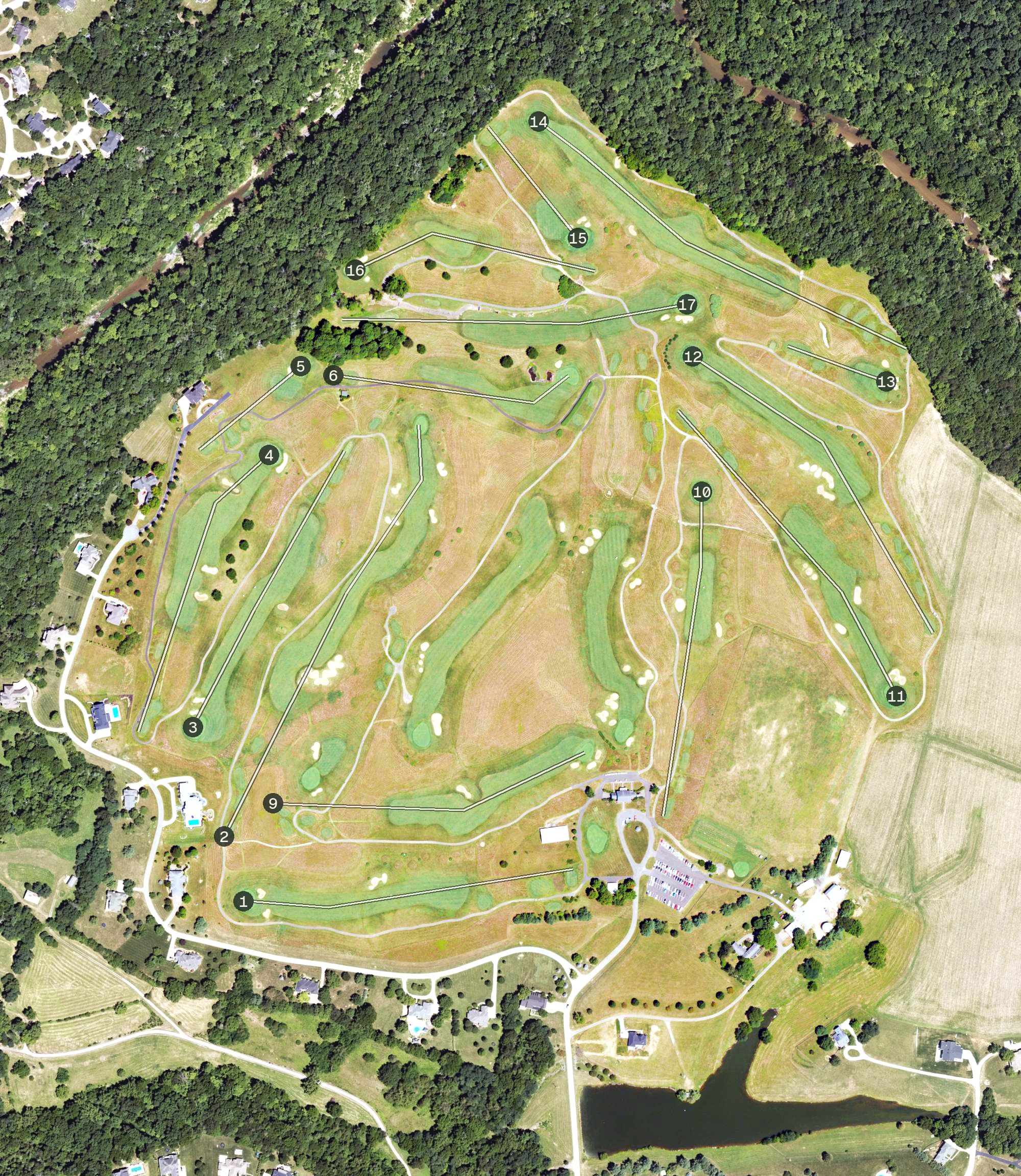 Aerial view of Nevel Meade Golf Course, KY