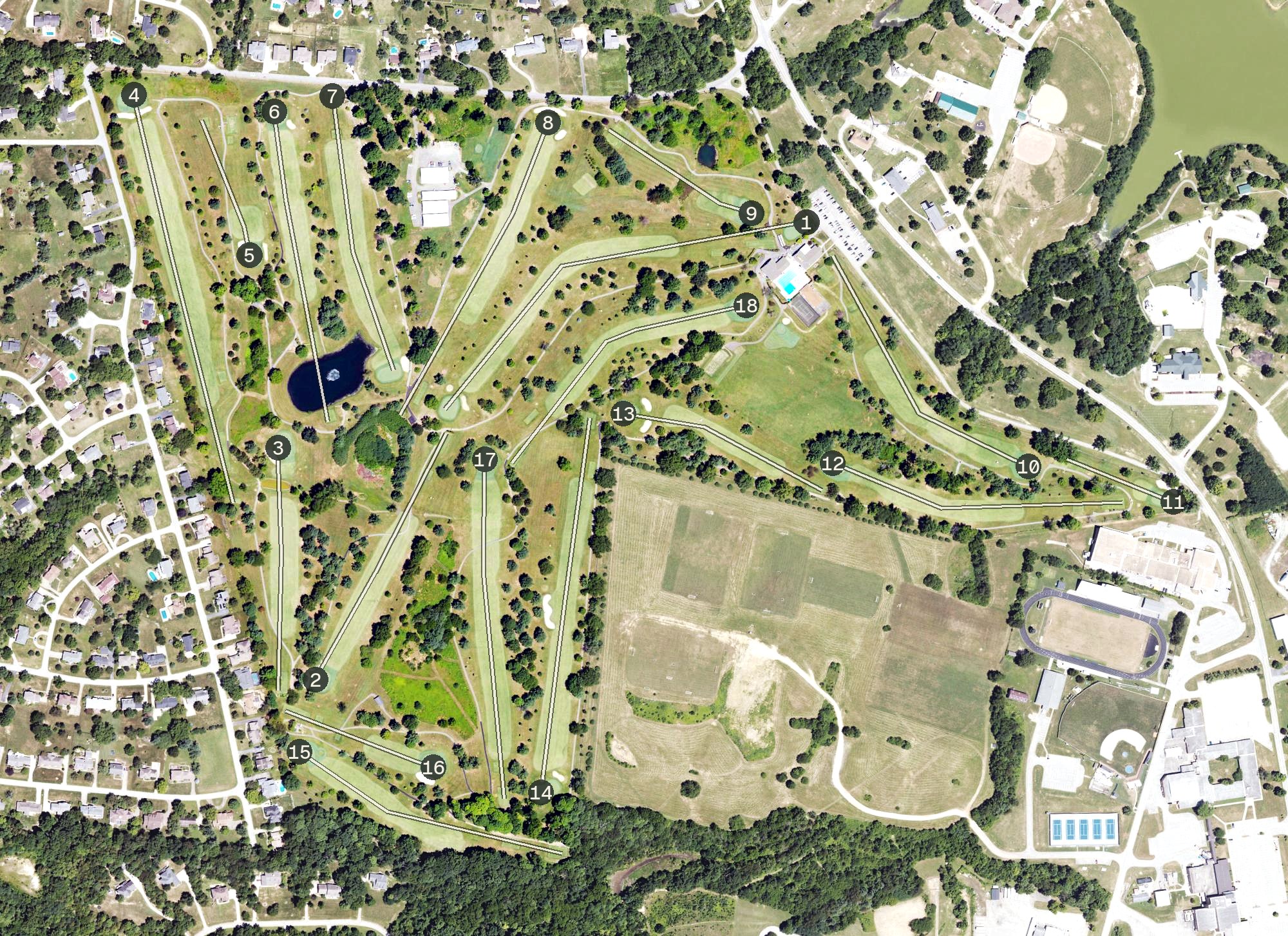 Aerial view of Oldham County Country Club, KY