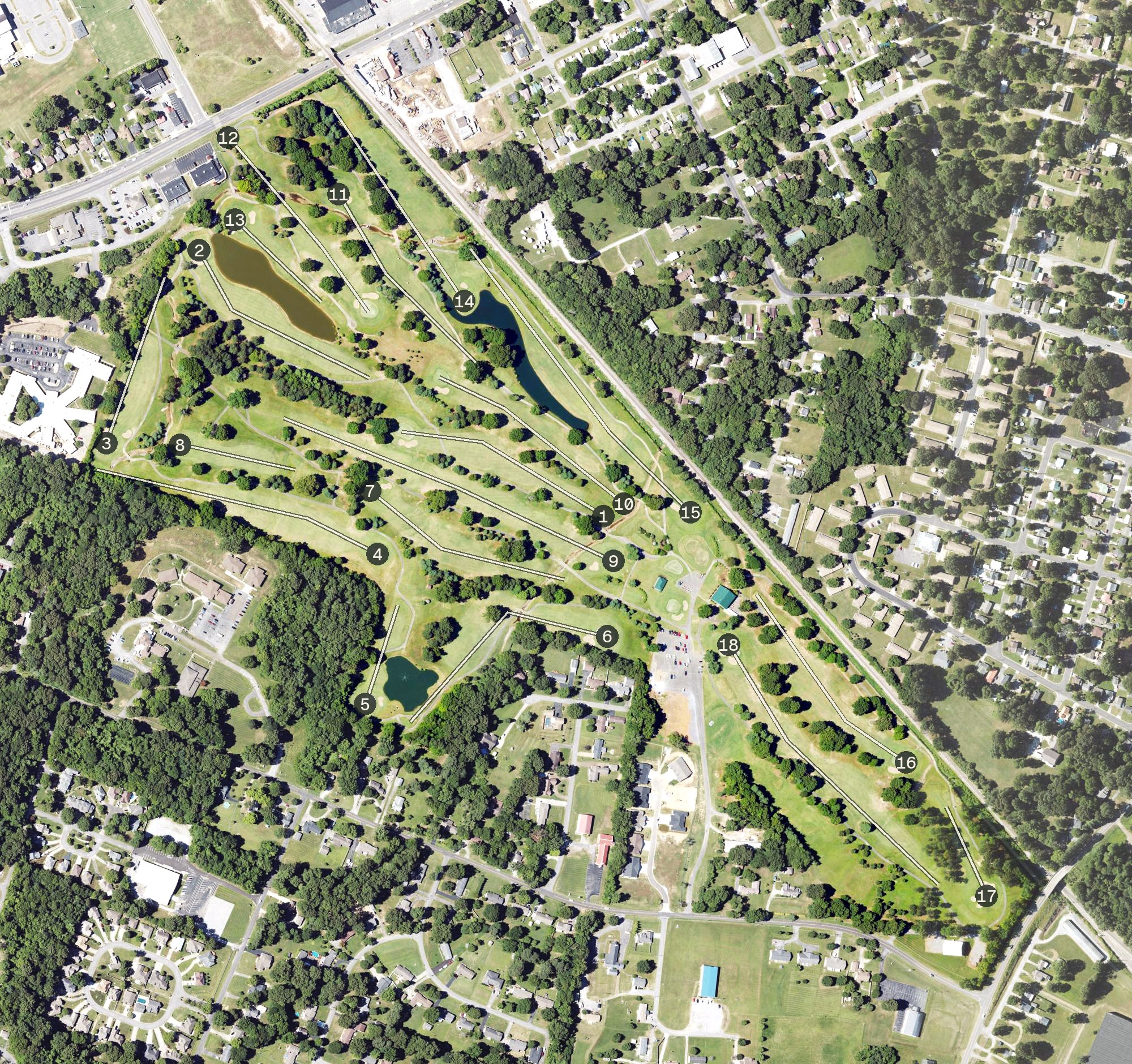 Aerial view of Paxton Park Golf Course, KY