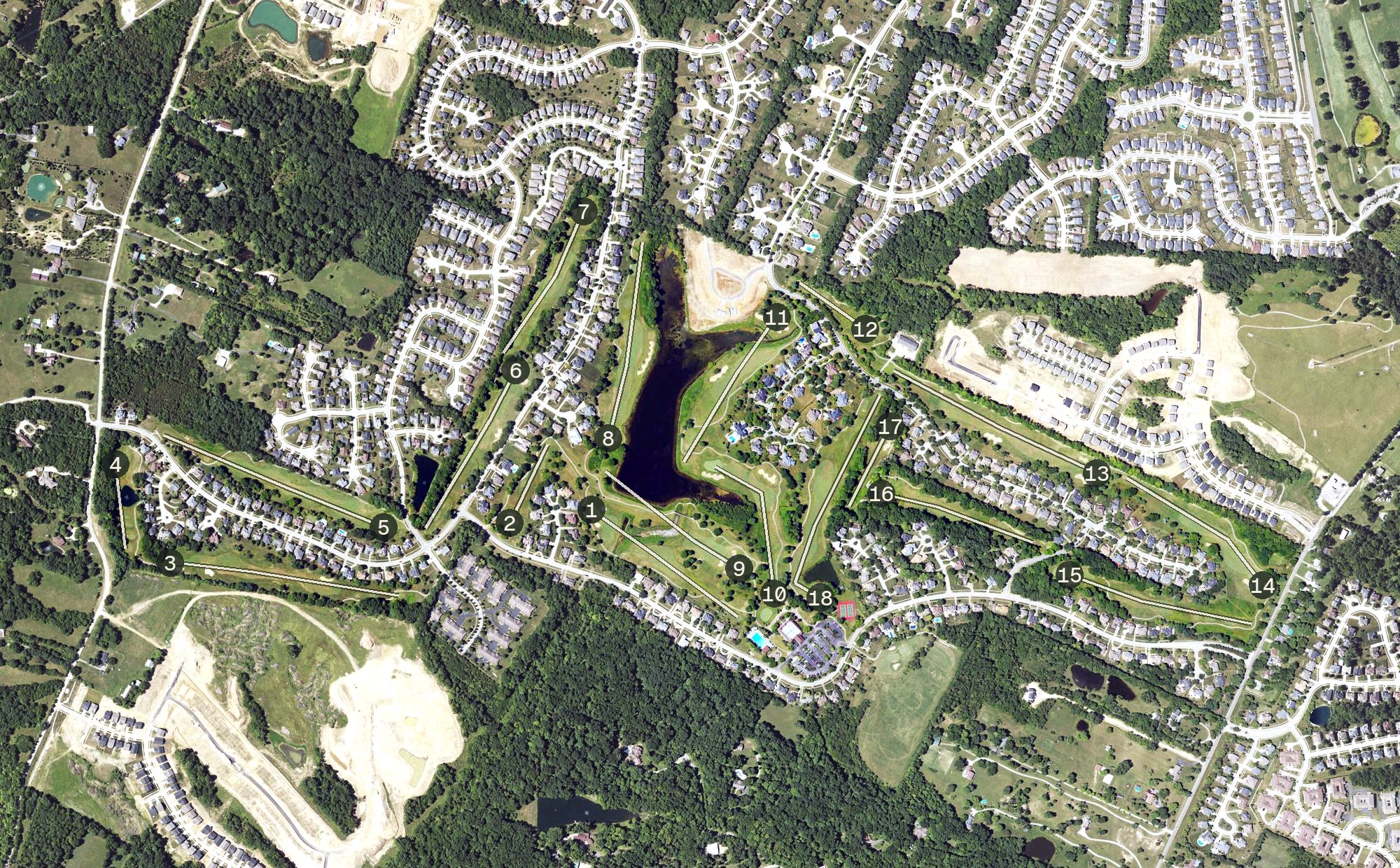 Aerial view of Polo Fields Golf and Country Club, KY