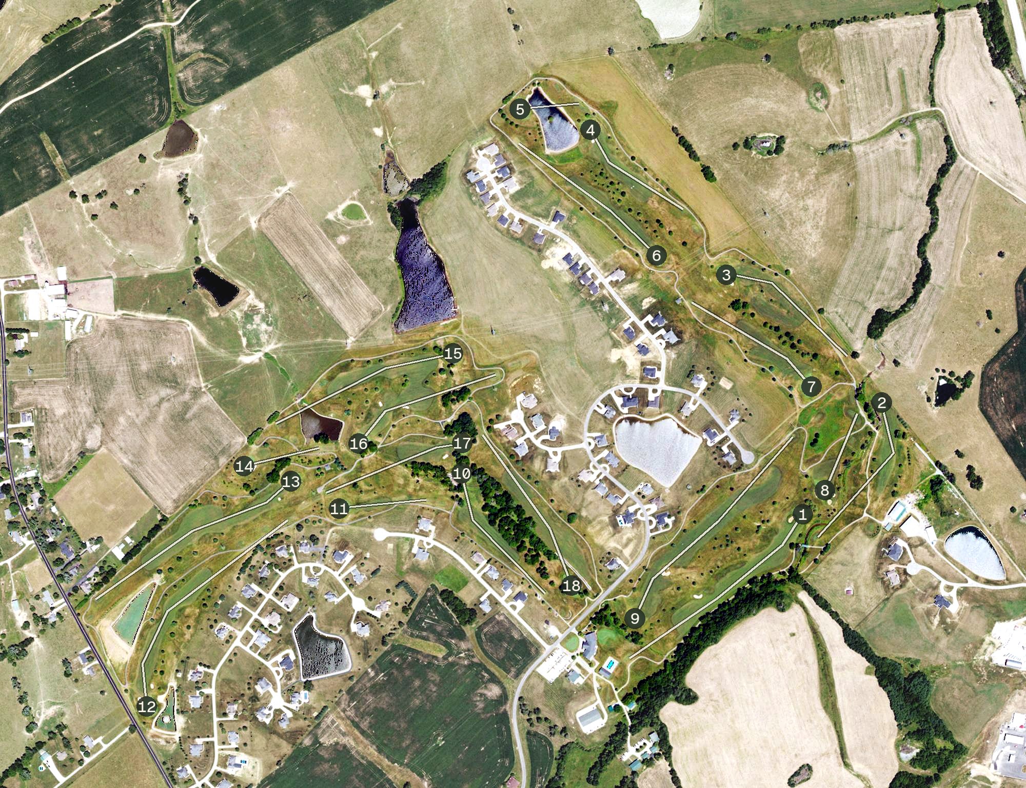Aerial view of Rosewood Golf & Country Club, KY