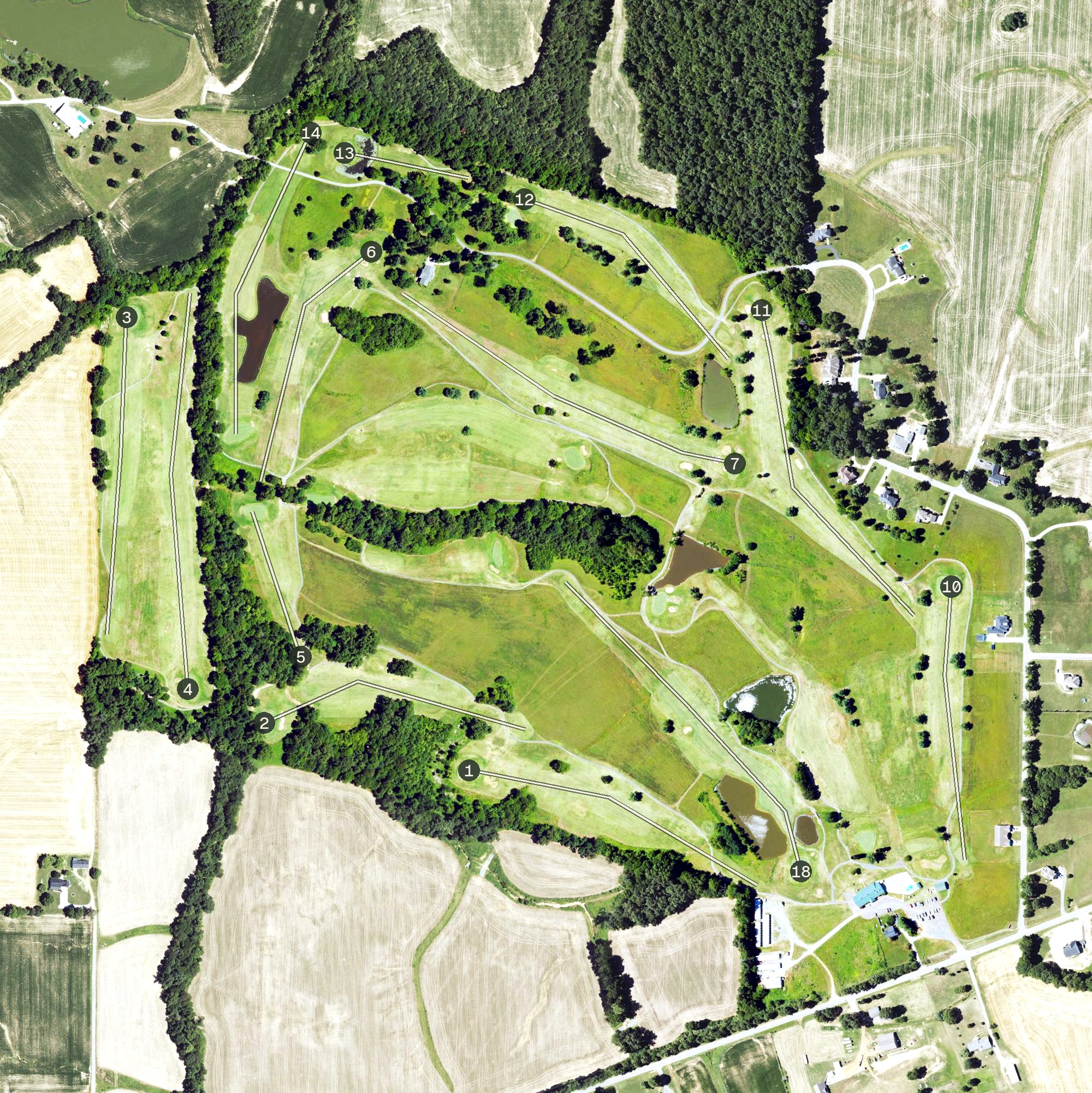 Aerial view of Silos Golf Course, KY
