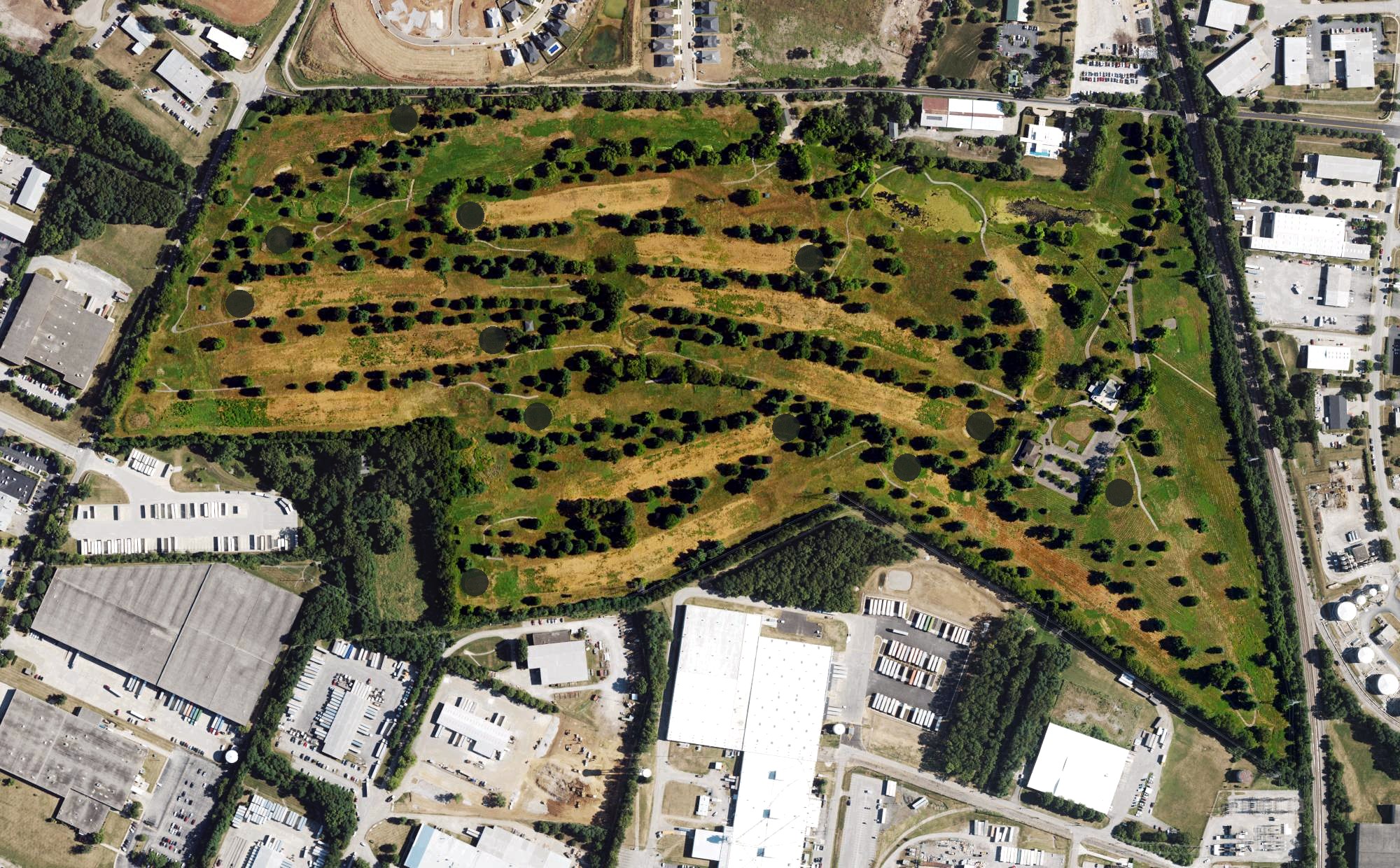 Aerial view of Spring Valley Golf Club, KY