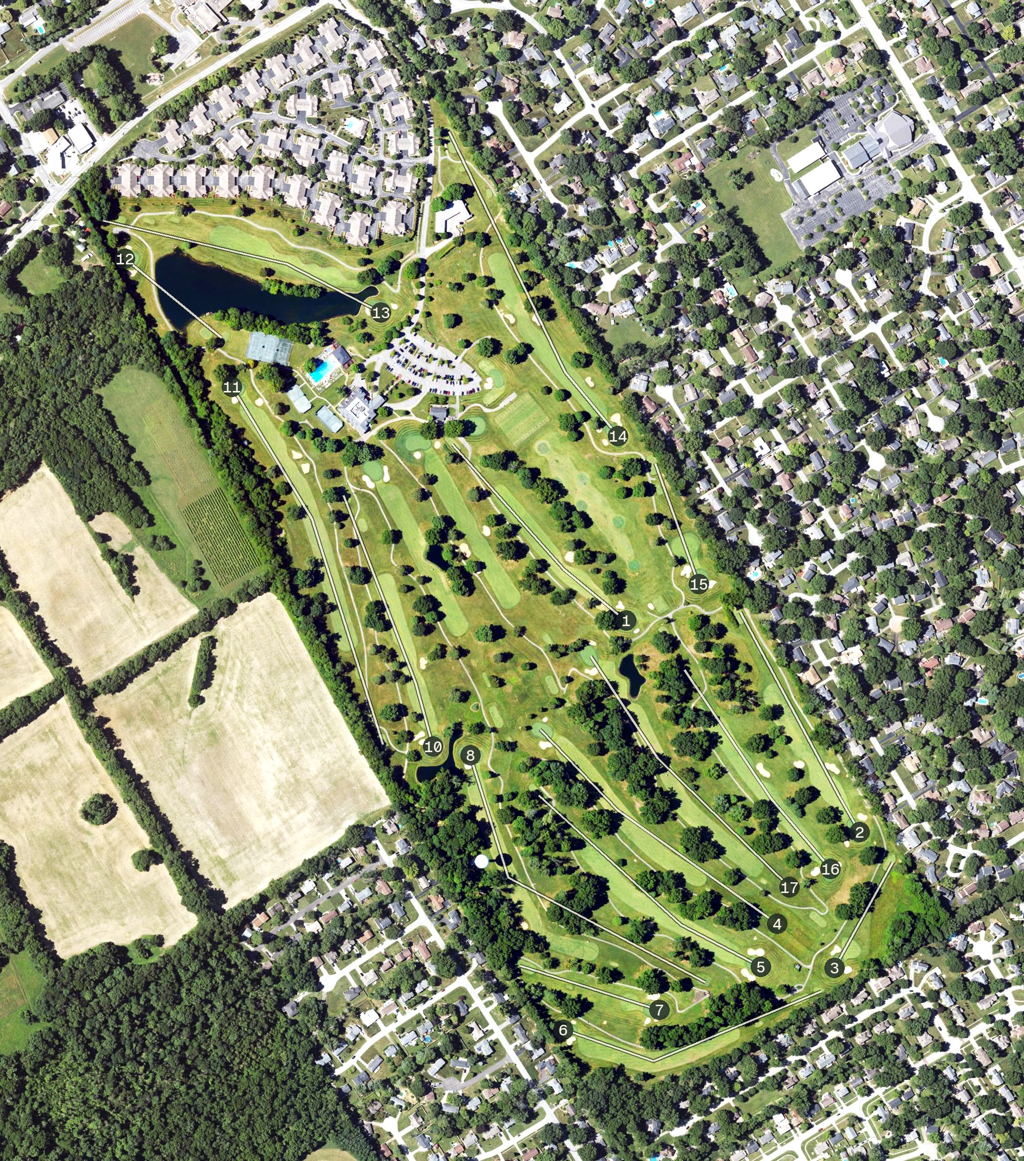 Aerial view of Standard Country Club, KY