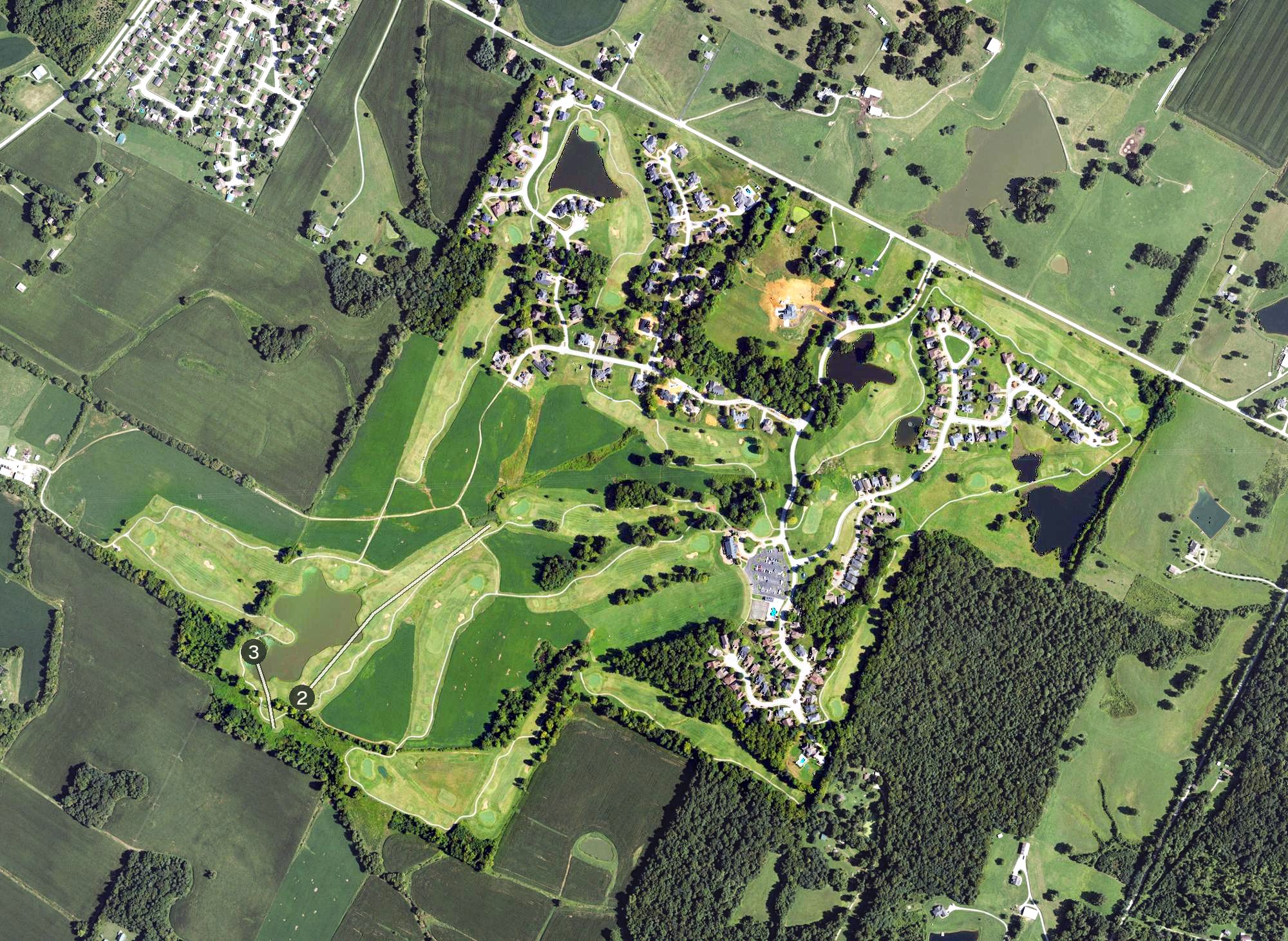 Aerial view of The Pearl Club, KY