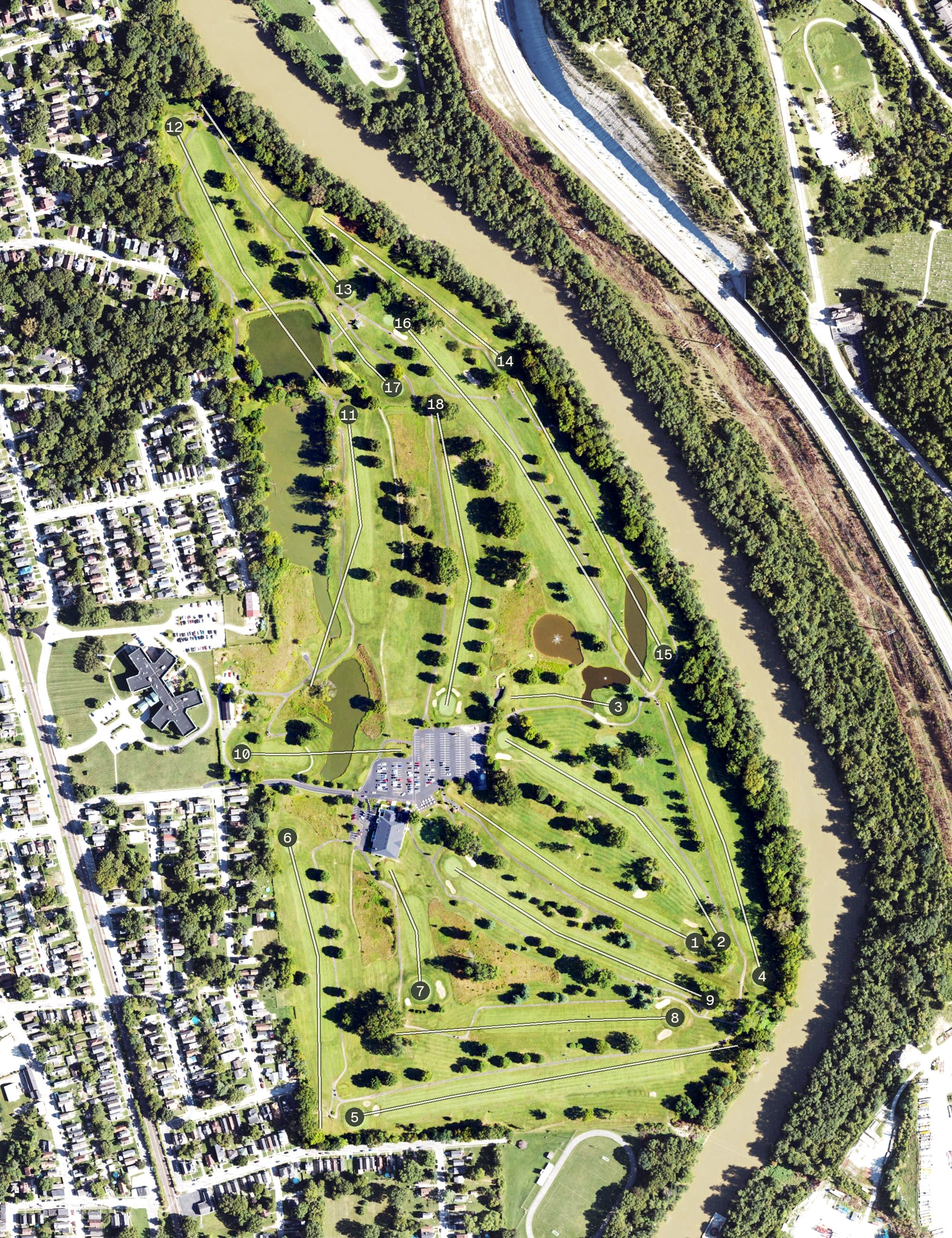 Aerial view of Twin Oaks Golf and Plantation Club, KY