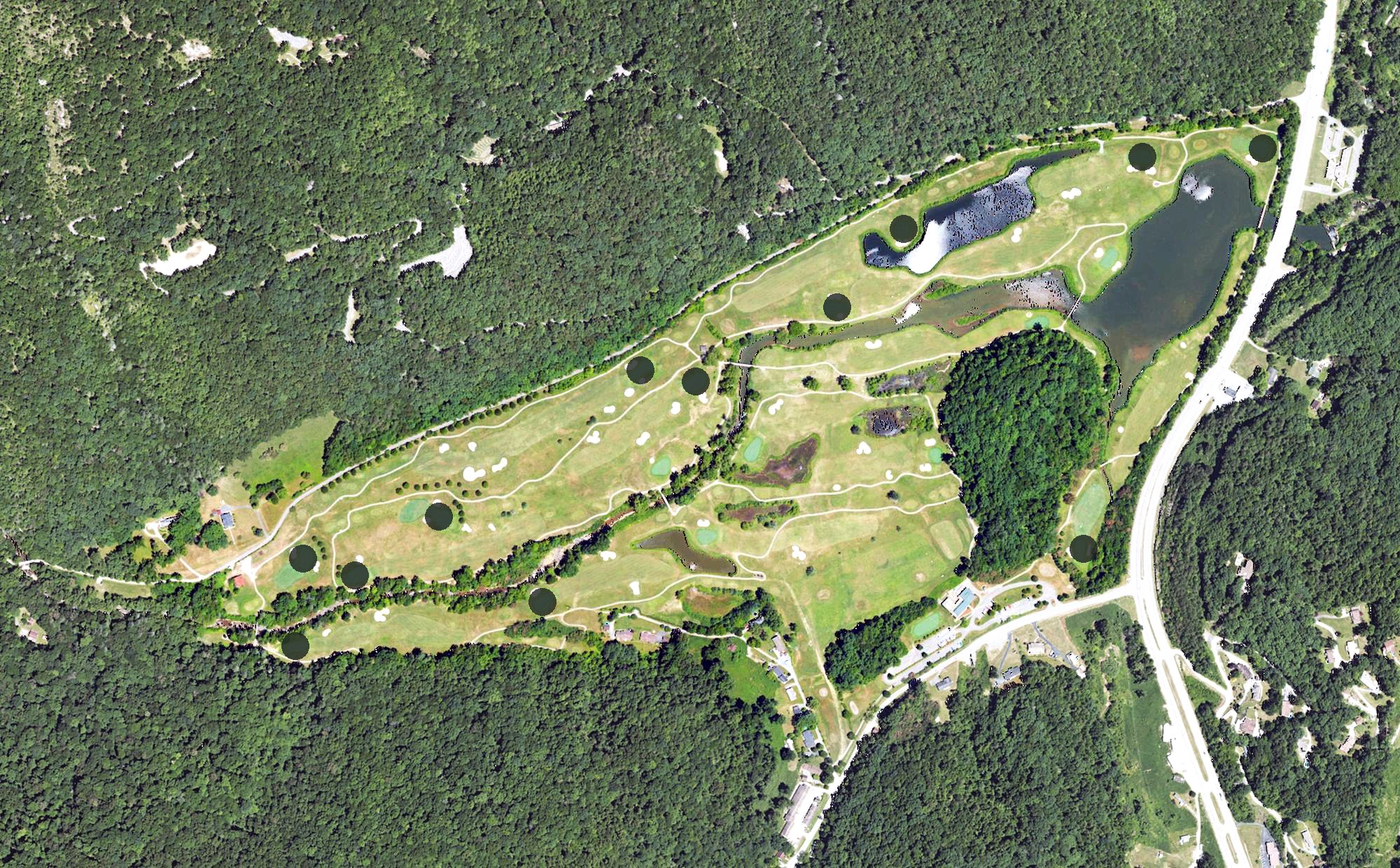 Aerial view of Wasioto Winds Golf Course, KY