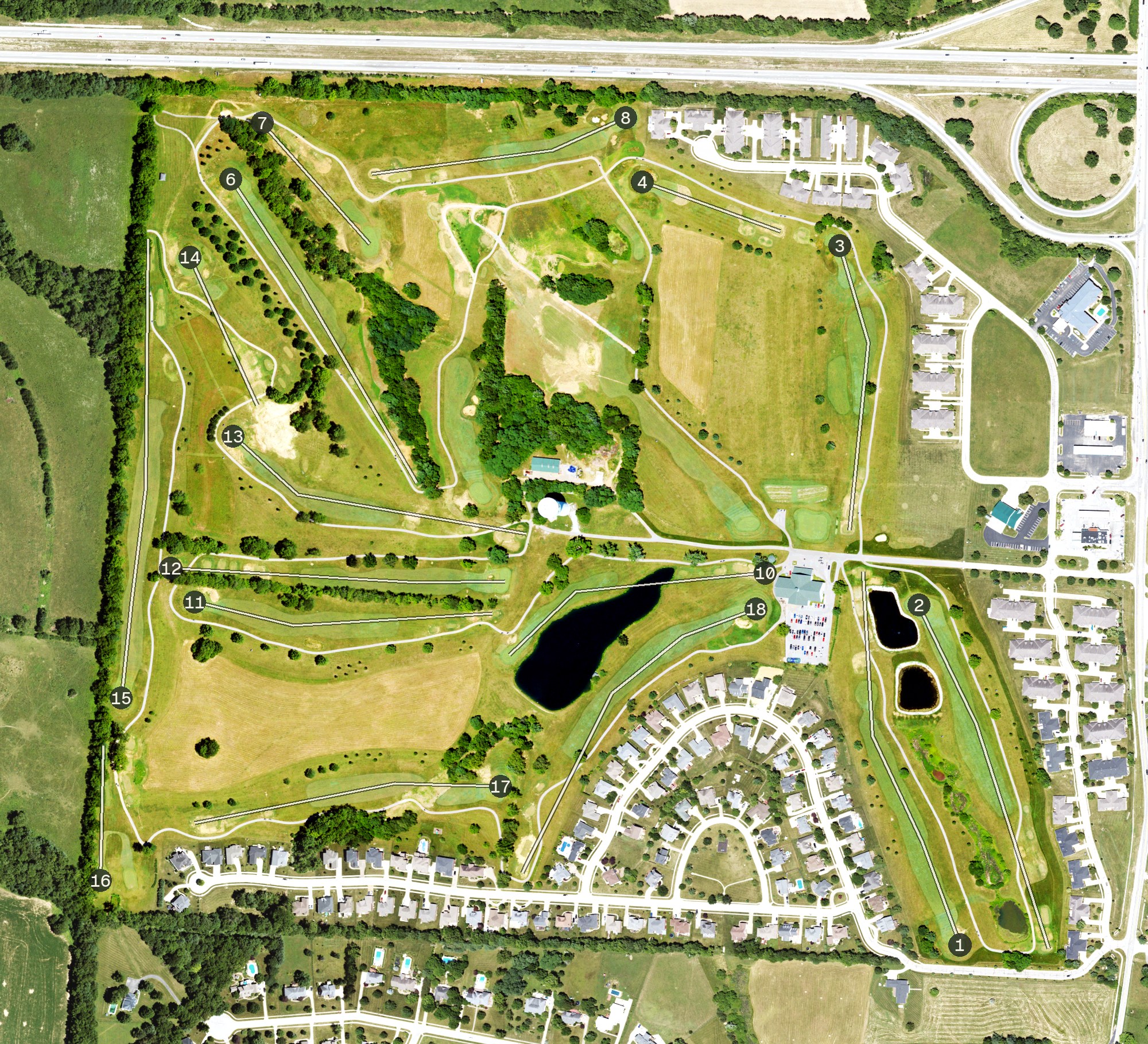 Aerial view of Weissinger Hills Golf Course, KY