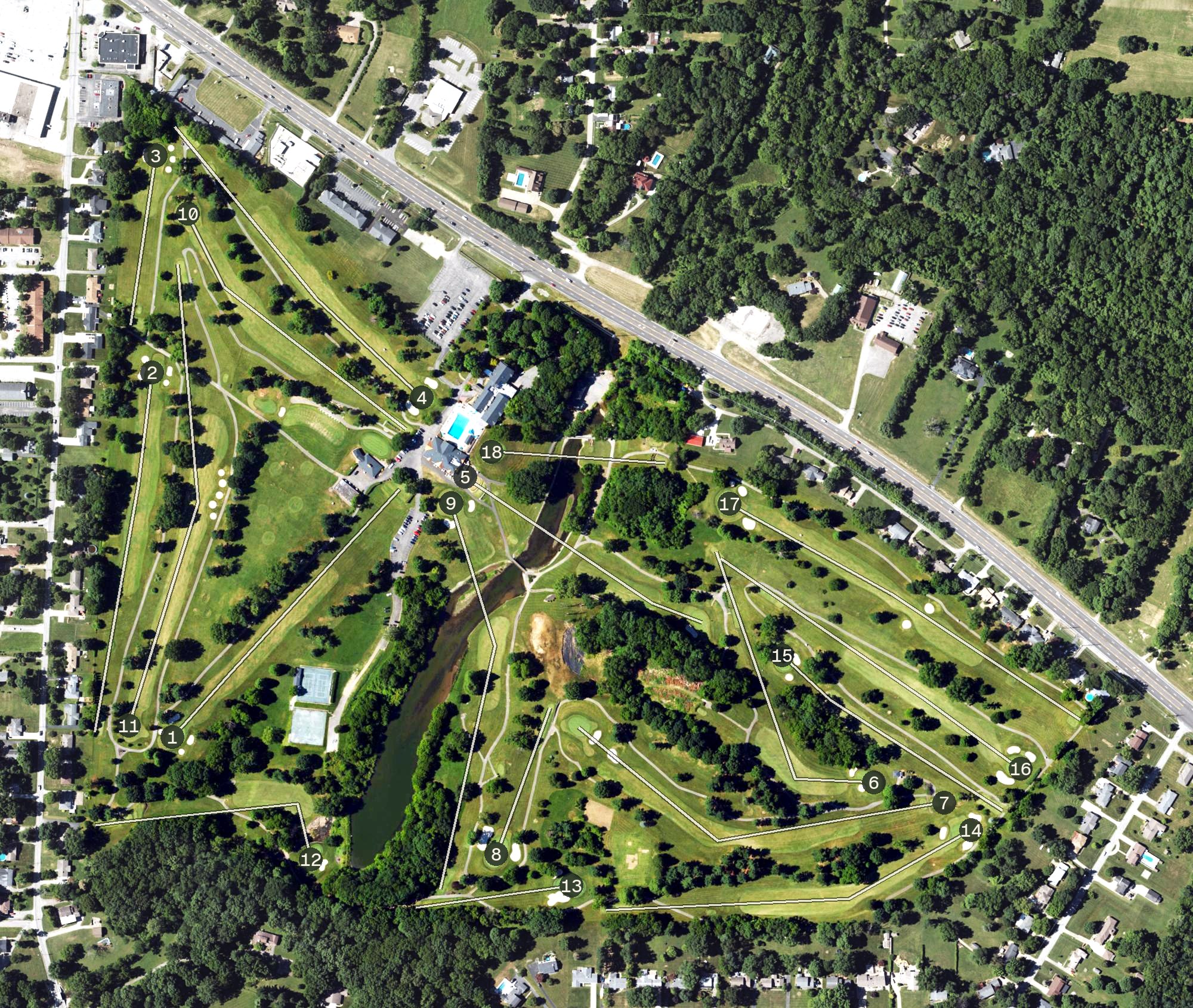 Aerial view of Wildwood Country Club, KY