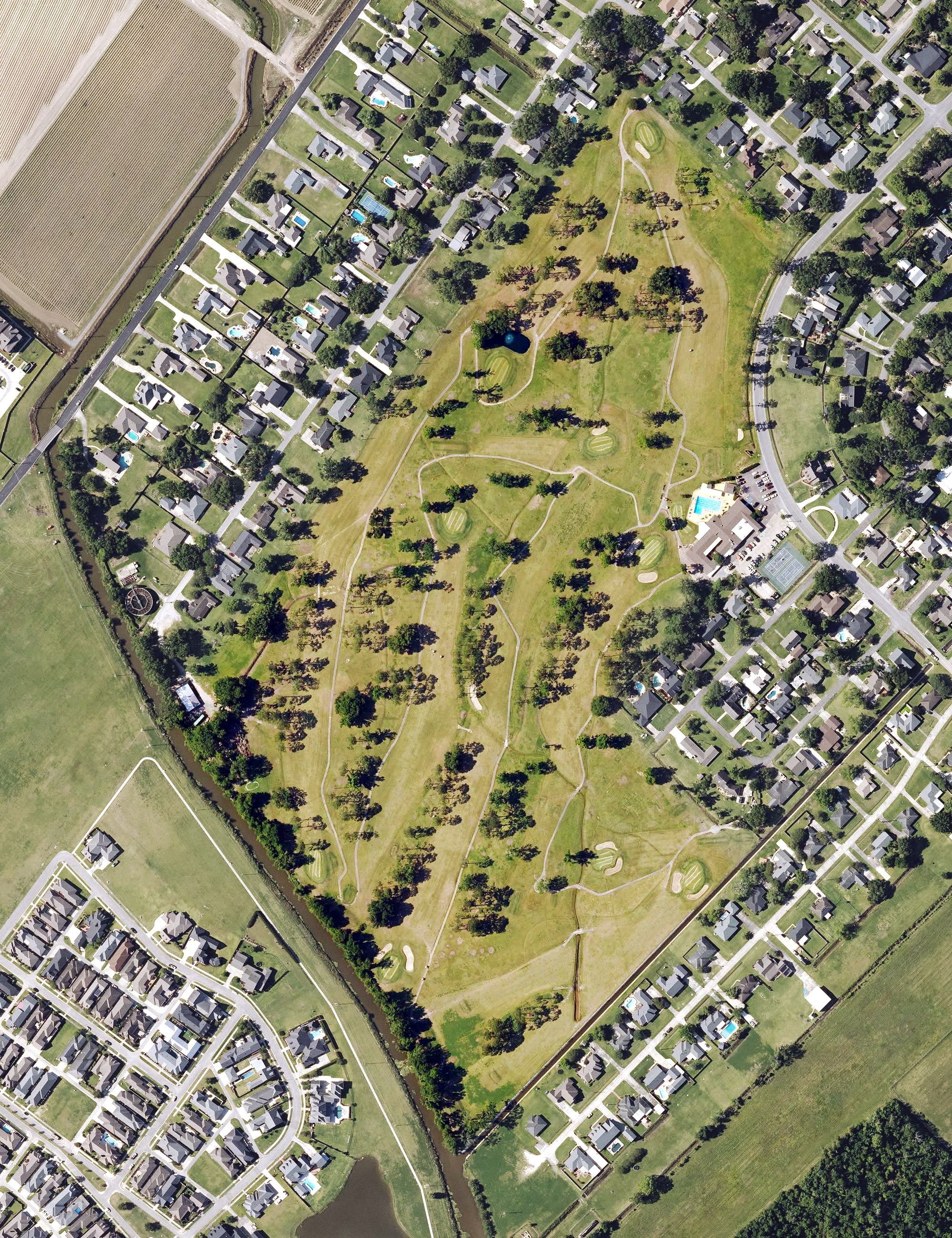 Aerial view of Bayou Country Club, LA