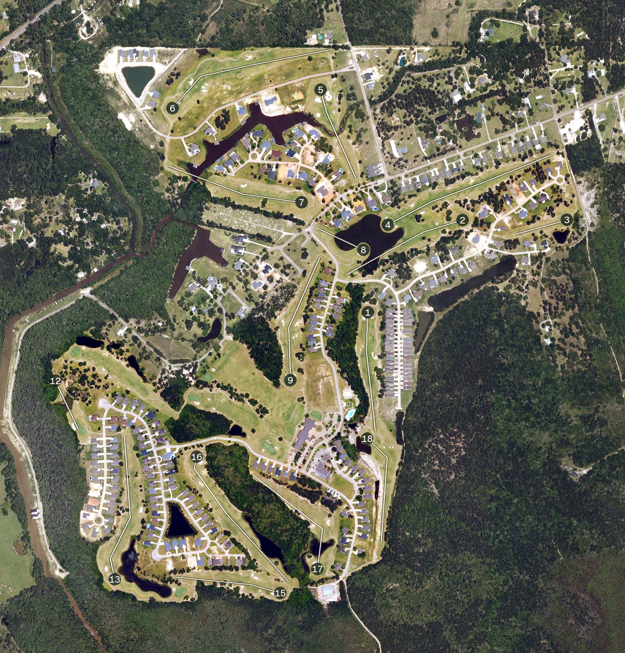 Aerial view of Carter Plantation, LA