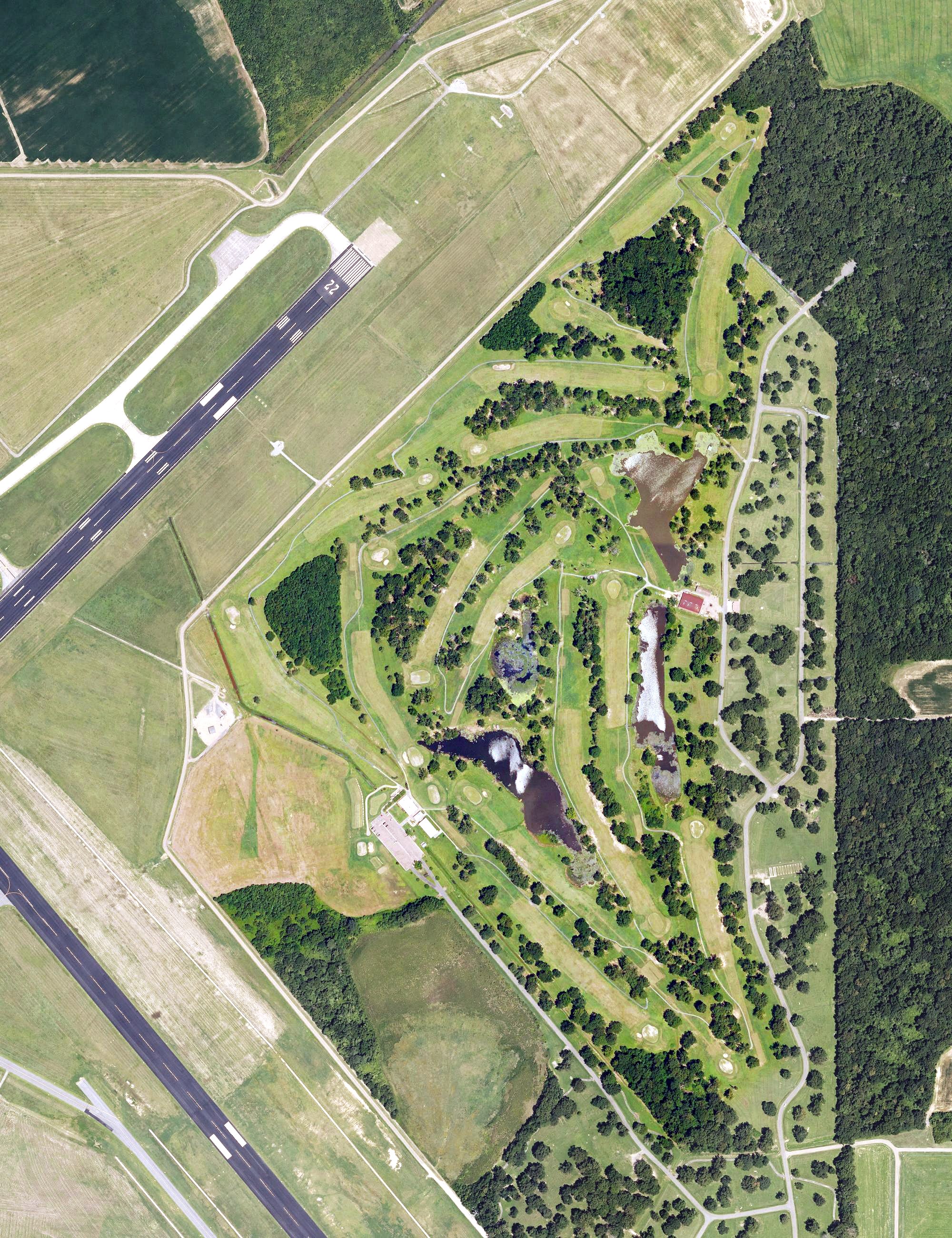Aerial view of Chennault Park Golf Course, LA