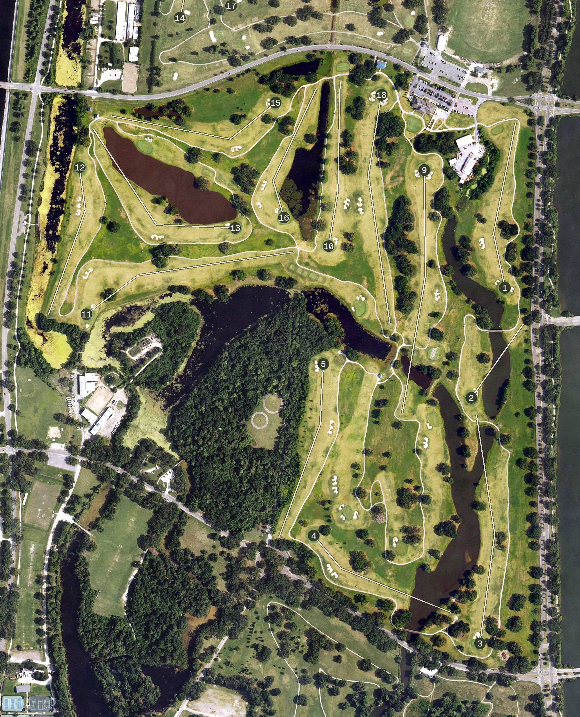 Aerial view of City Park Golf Course, LA