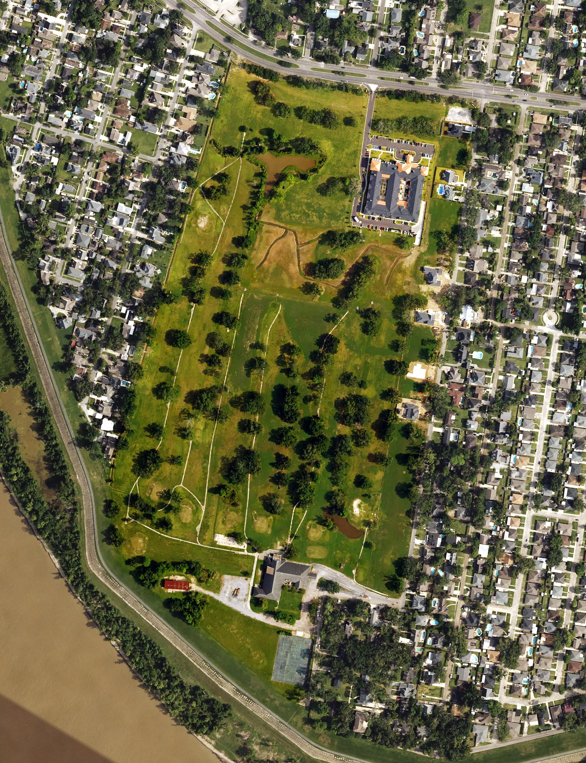Aerial view of Colonial Golf Course, LA