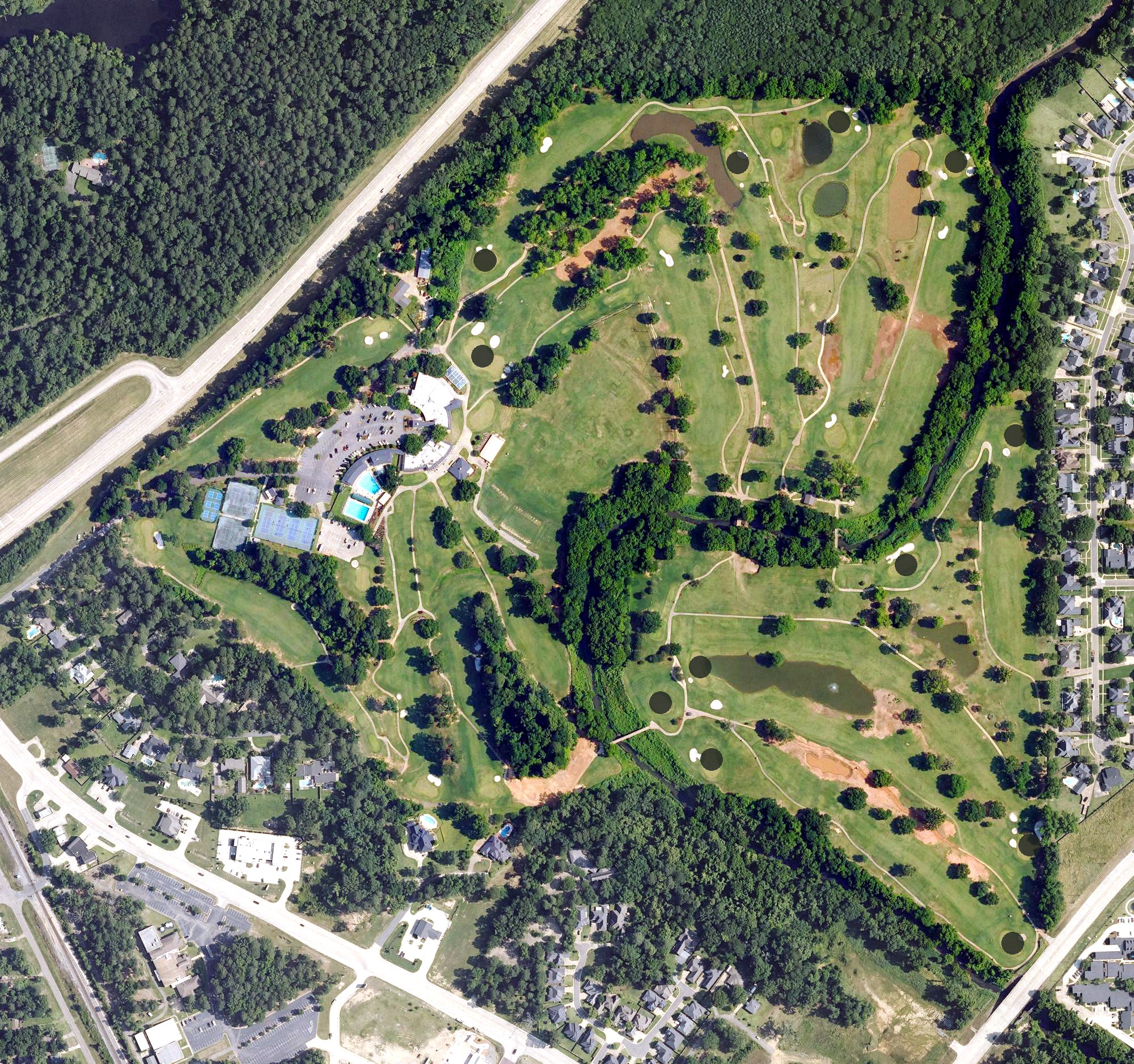 Aerial view of East Ridge Country Club, LA