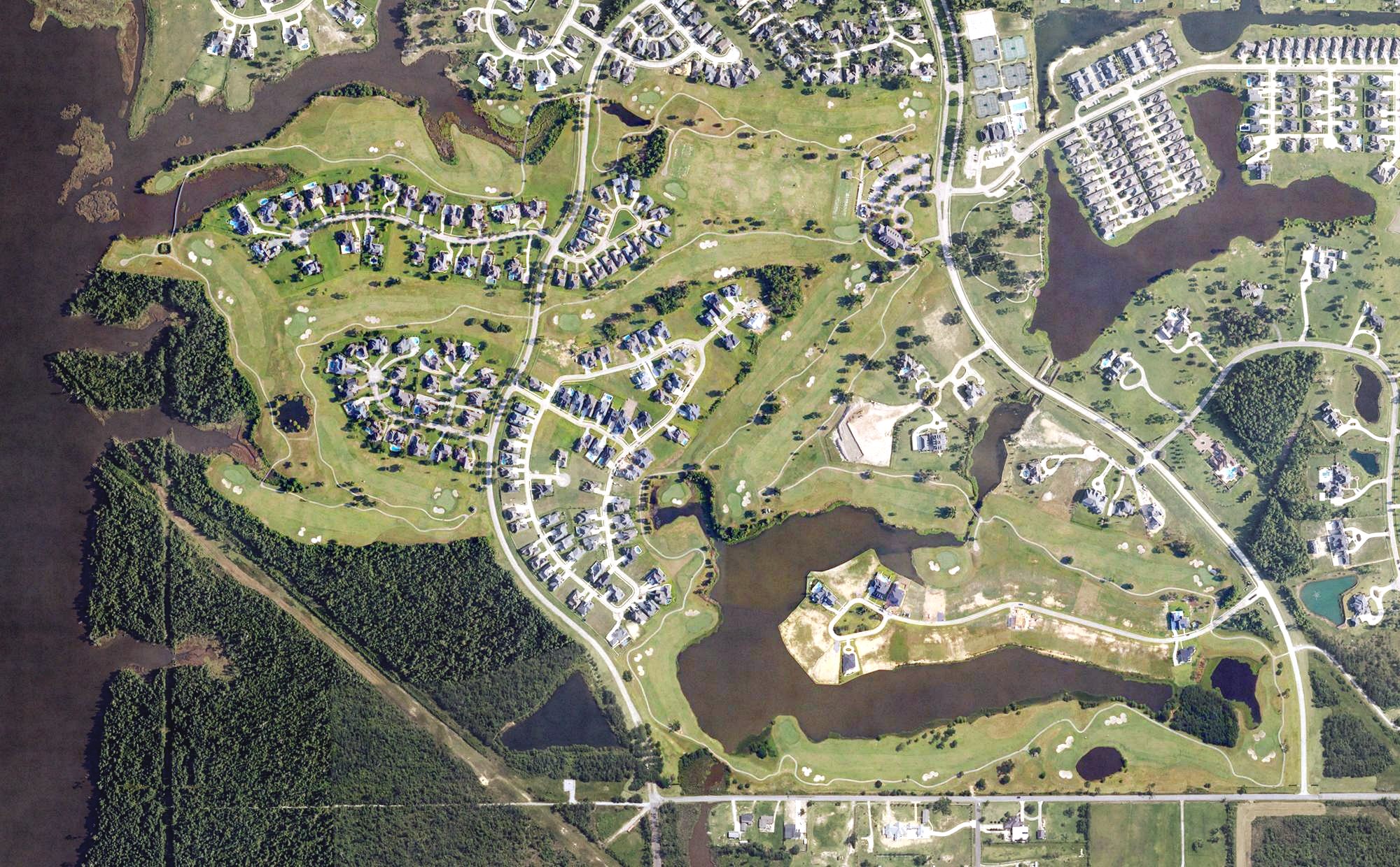 Aerial view of Gray Plantation Golf Course, LA