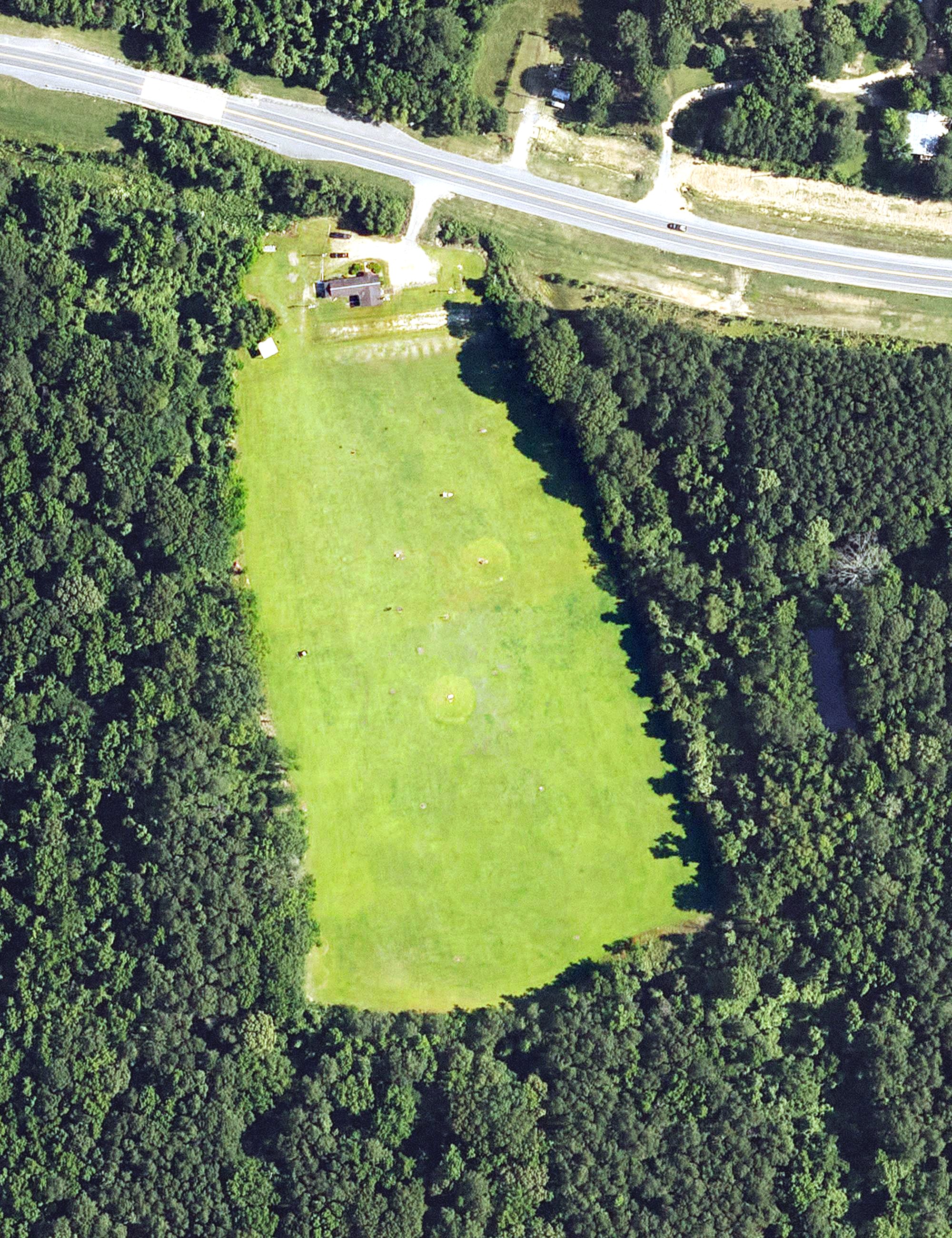 Aerial view of Hole In One Driving Range, LA