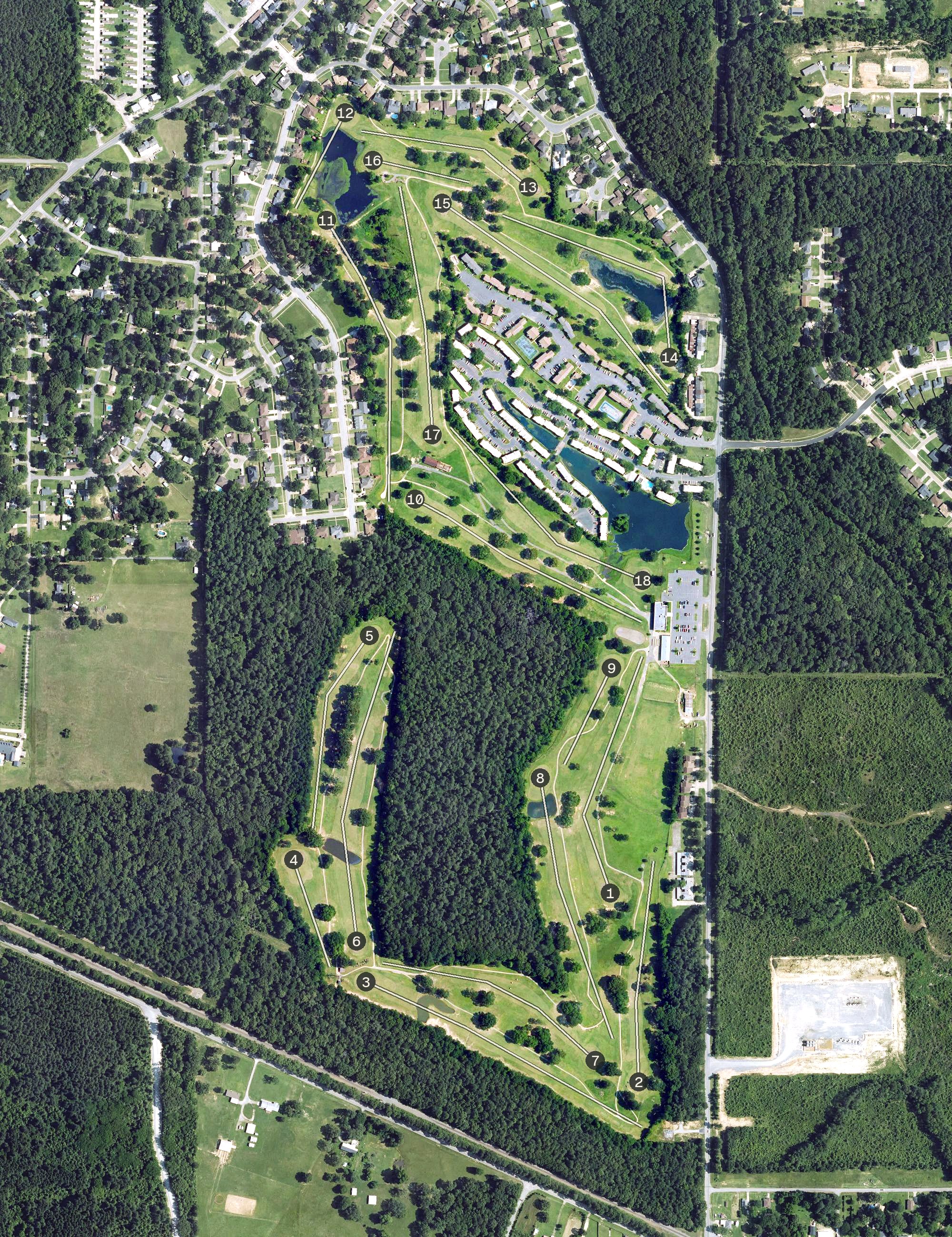 Aerial view of Huntington Golf Course, LA