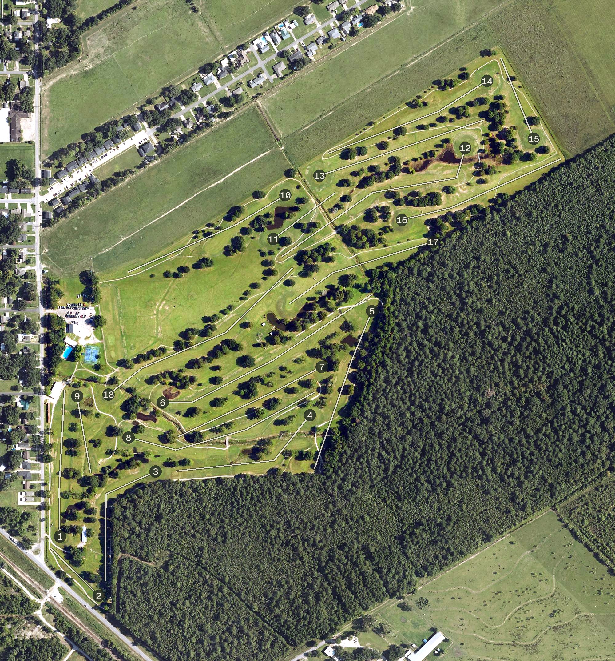 Aerial view of Jennings Golf Course, LA