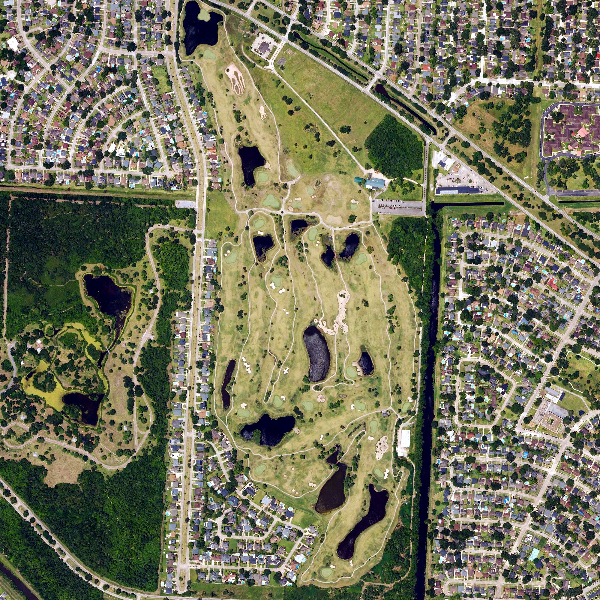 Aerial view of Lakewood Country Club, LA