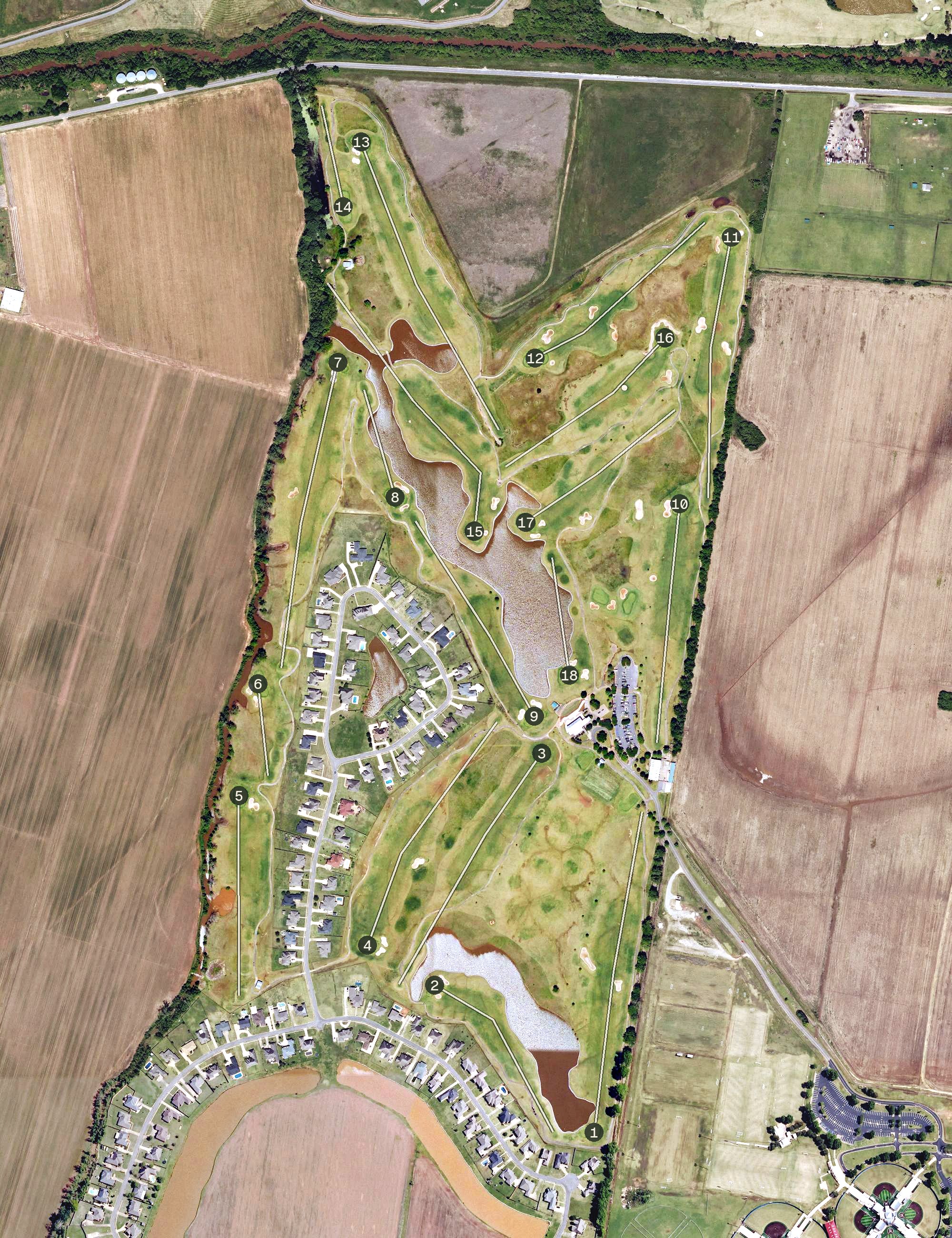 Aerial view of Links on the Bayou, LA