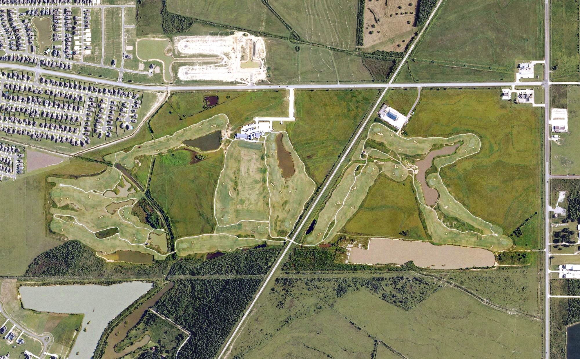 Aerial view of Mallard Cove Golf Course, LA