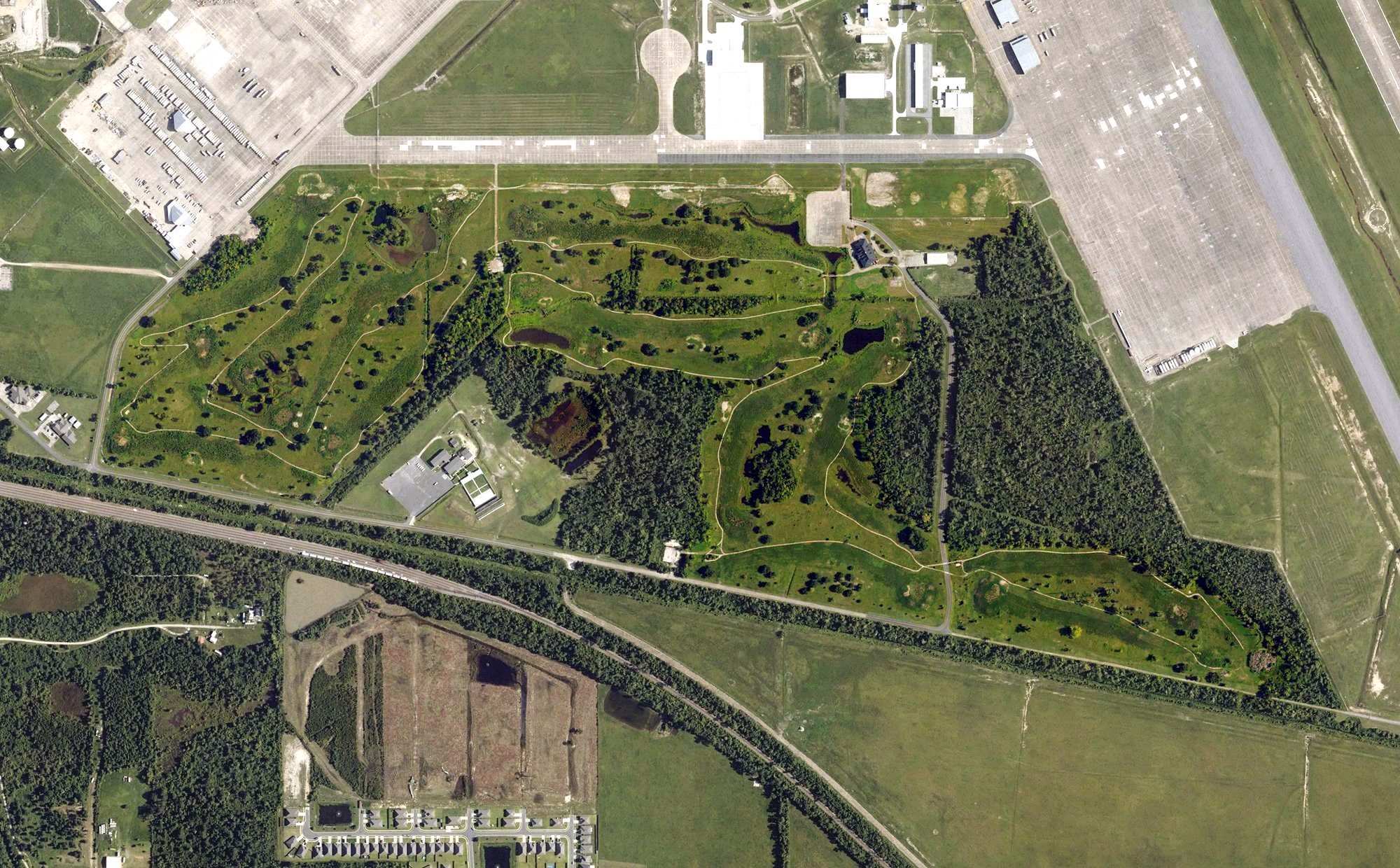 Aerial view of Mallard Cove Golf Course, LA