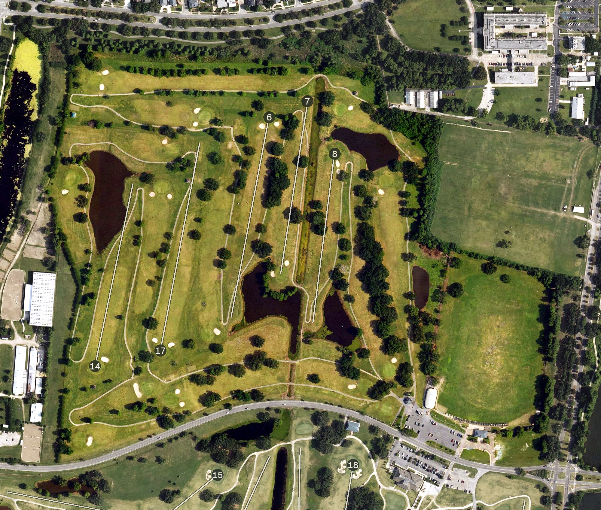Aerial view of New Orleans City Park North Course, LA