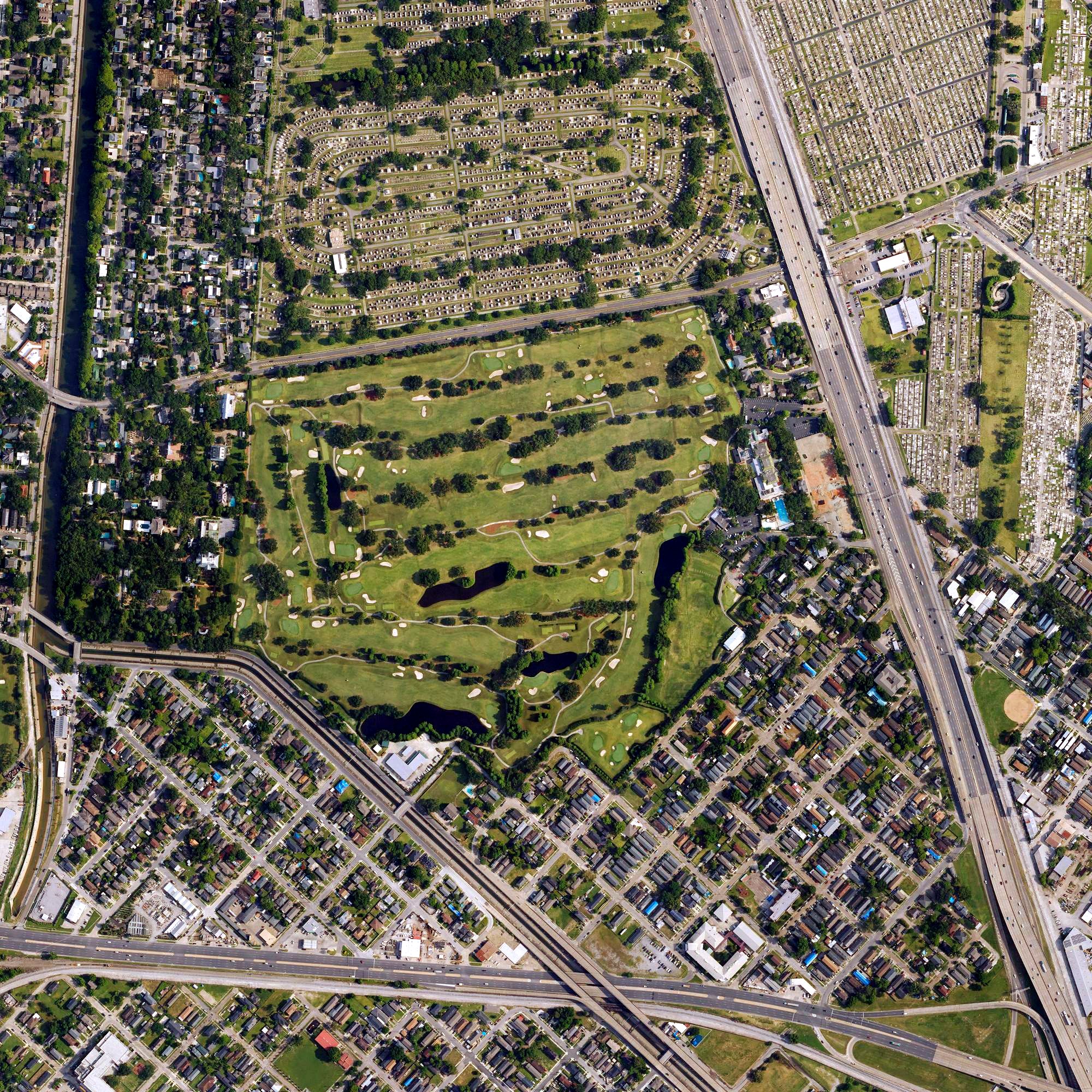 Aerial view of New Orleans Country Club, LA