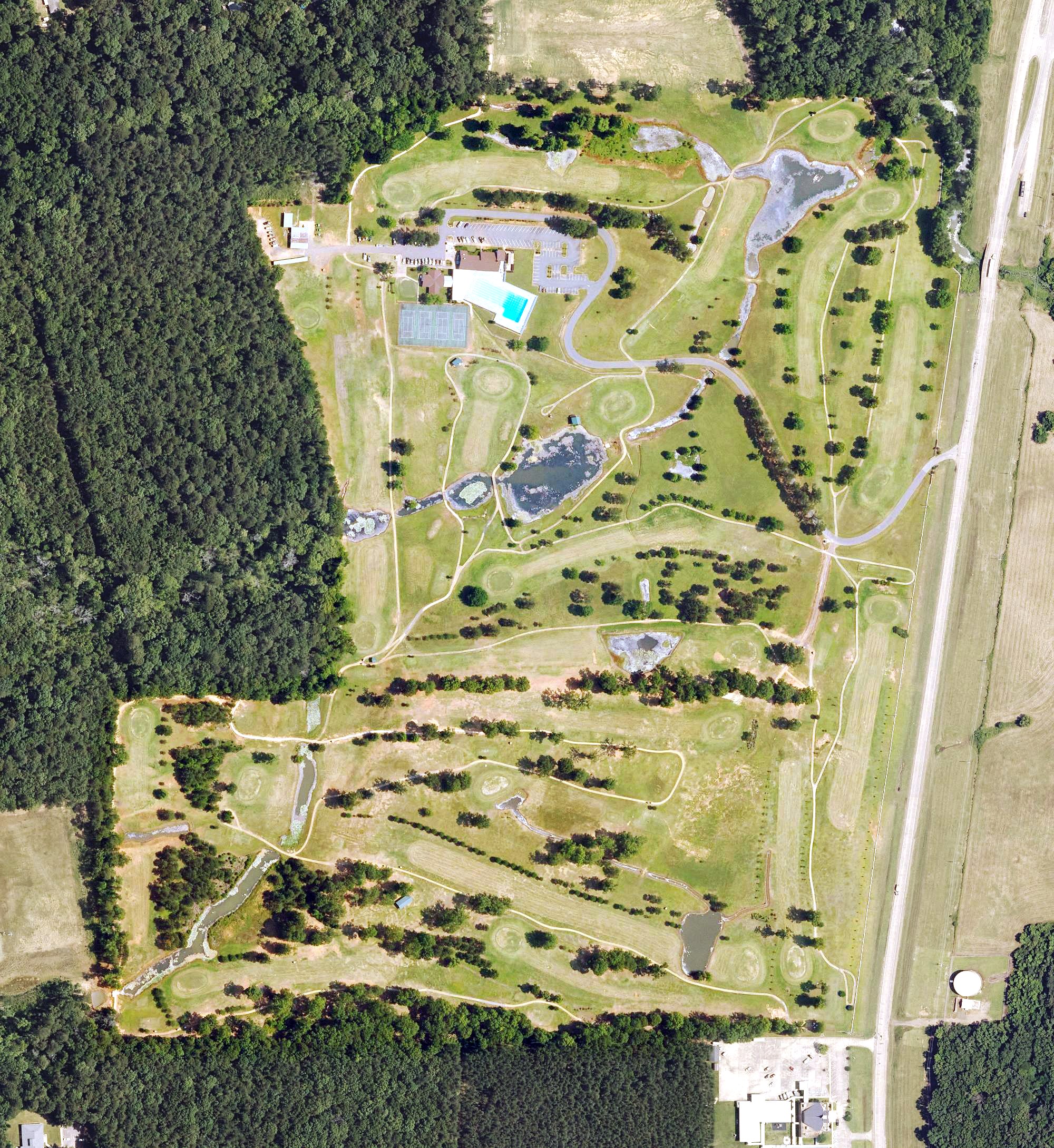 Aerial view of Northwestern Hills Golf Course, LA