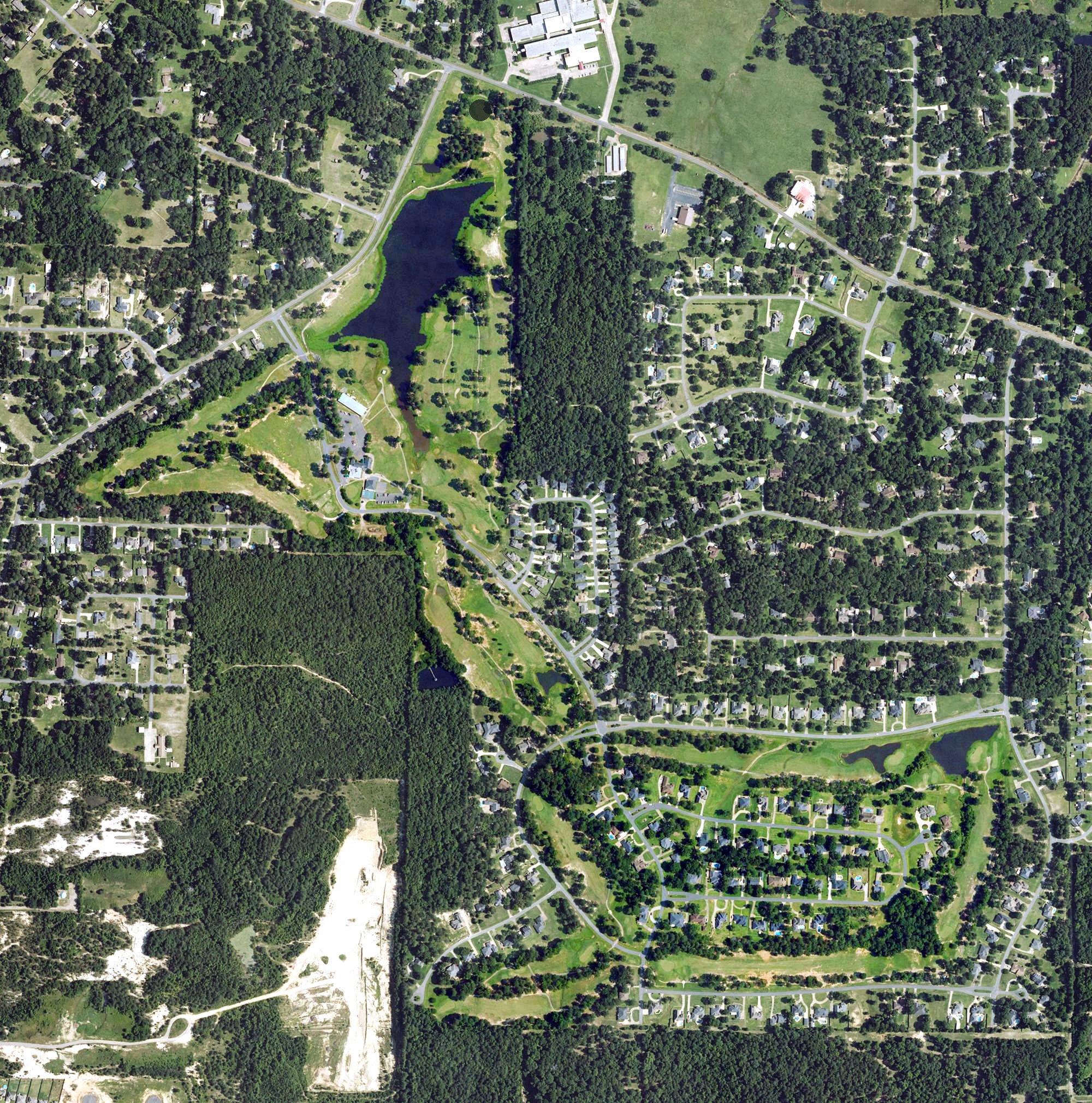 Aerial view of Northwood Hills Golf Club, LA