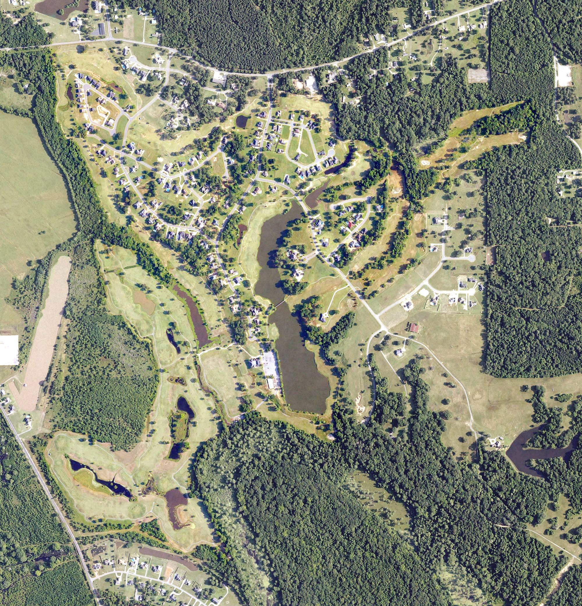 Aerial view of Olde Oaks Golf Course, LA