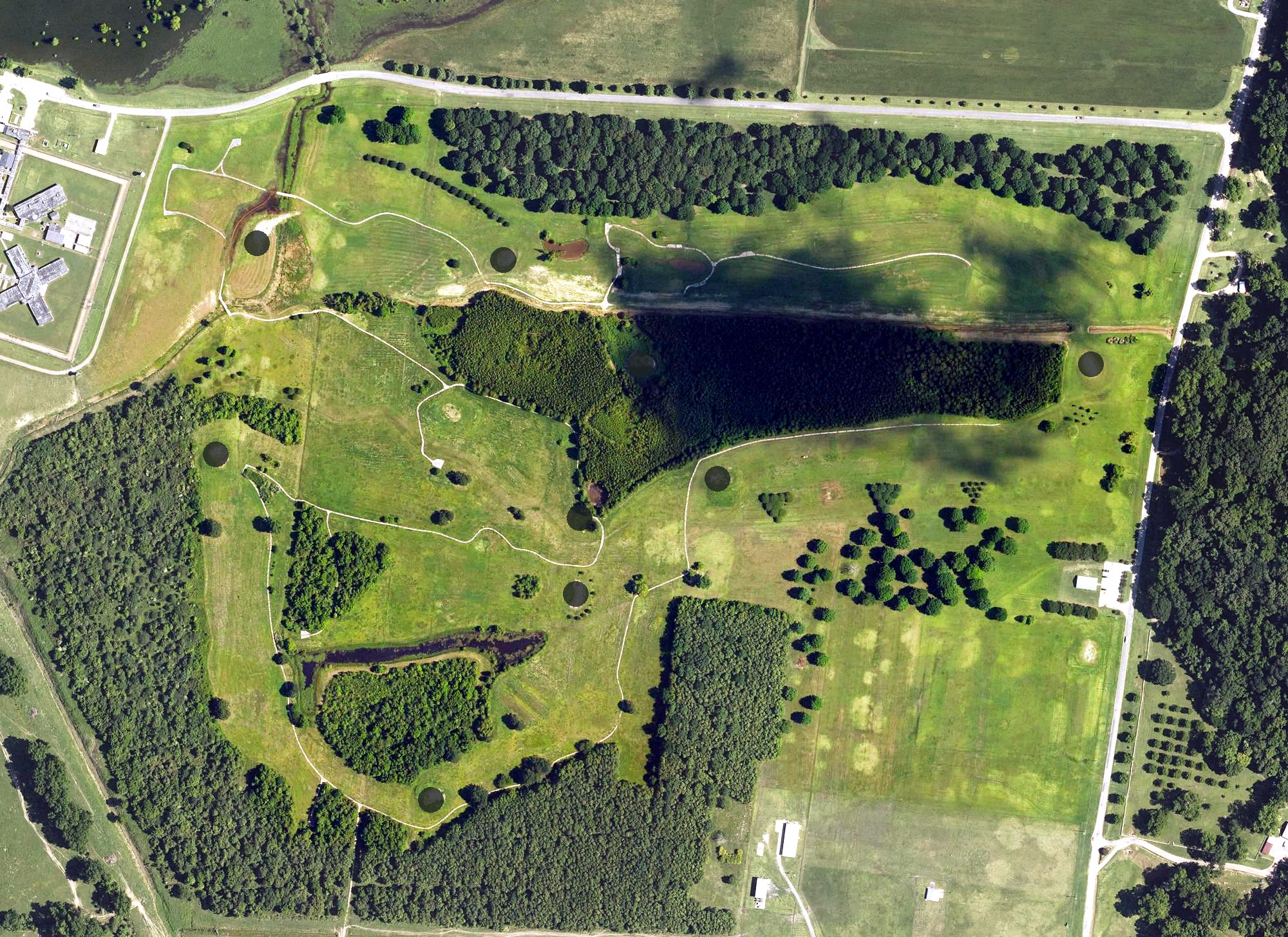 Aerial view of Prison View Golf Course, LA