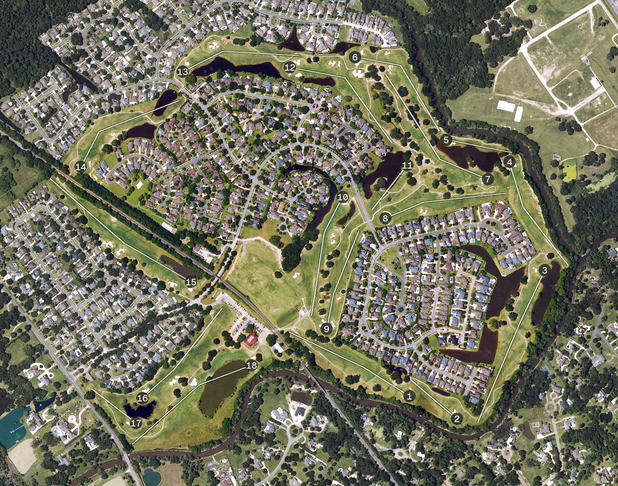 Aerial view of Santa Maria Golf Course, LA